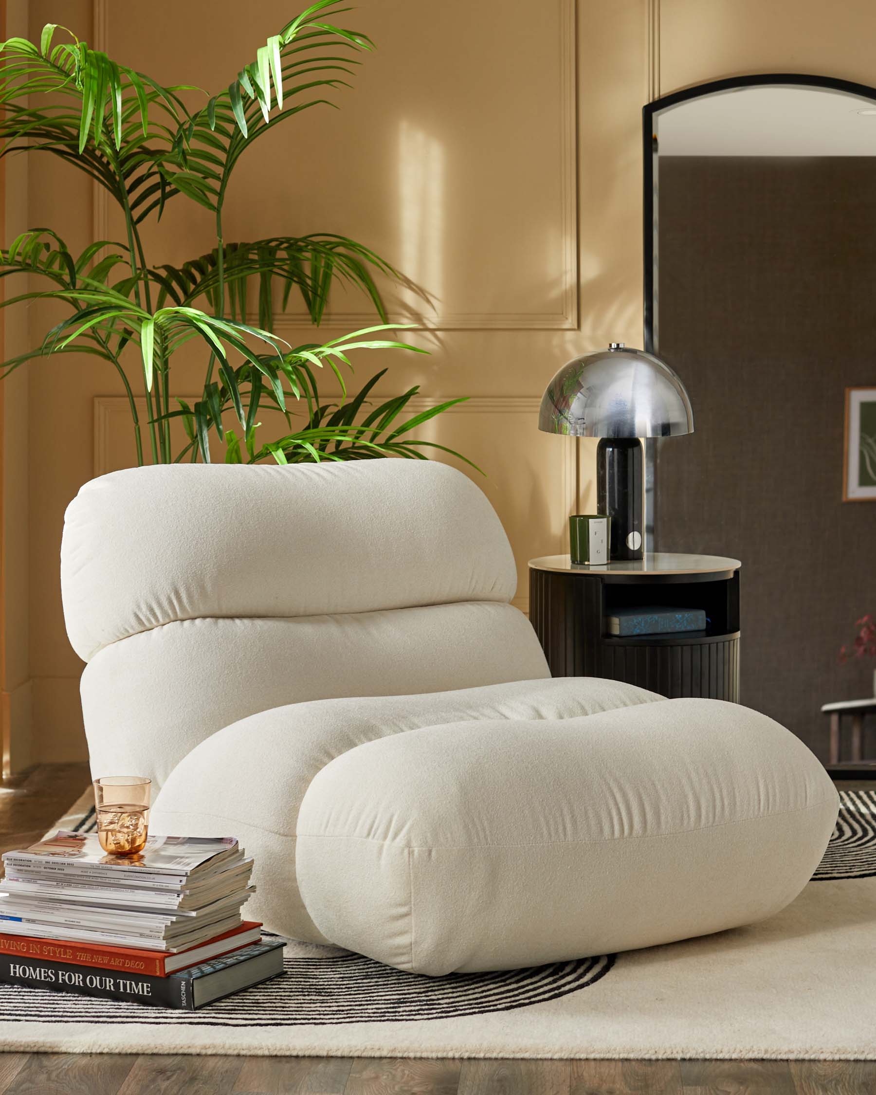 Elijah Ivory Boucle Accent Chair - Image 3