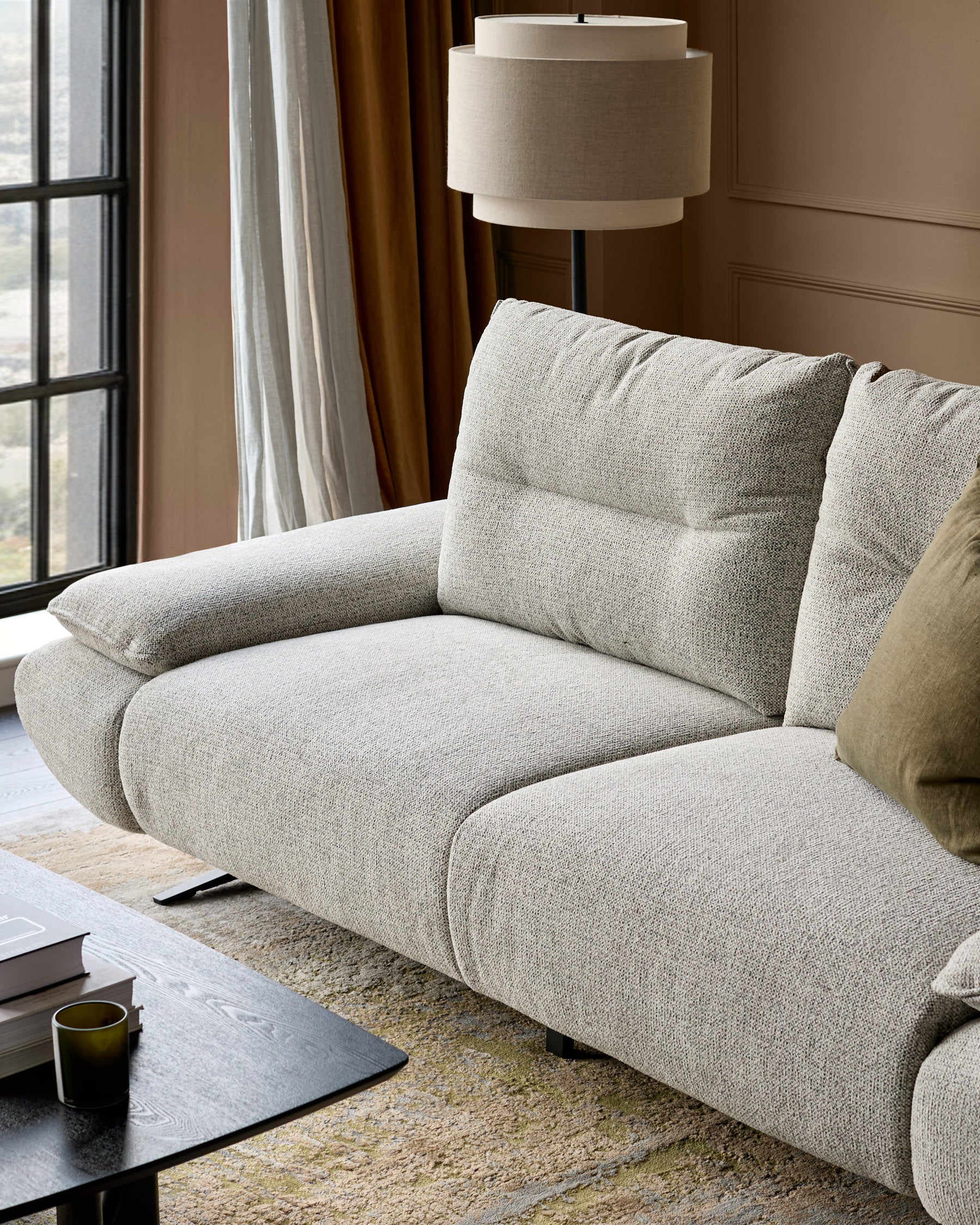 Elio grey fabric recliner 3 seater sofa - Image 2