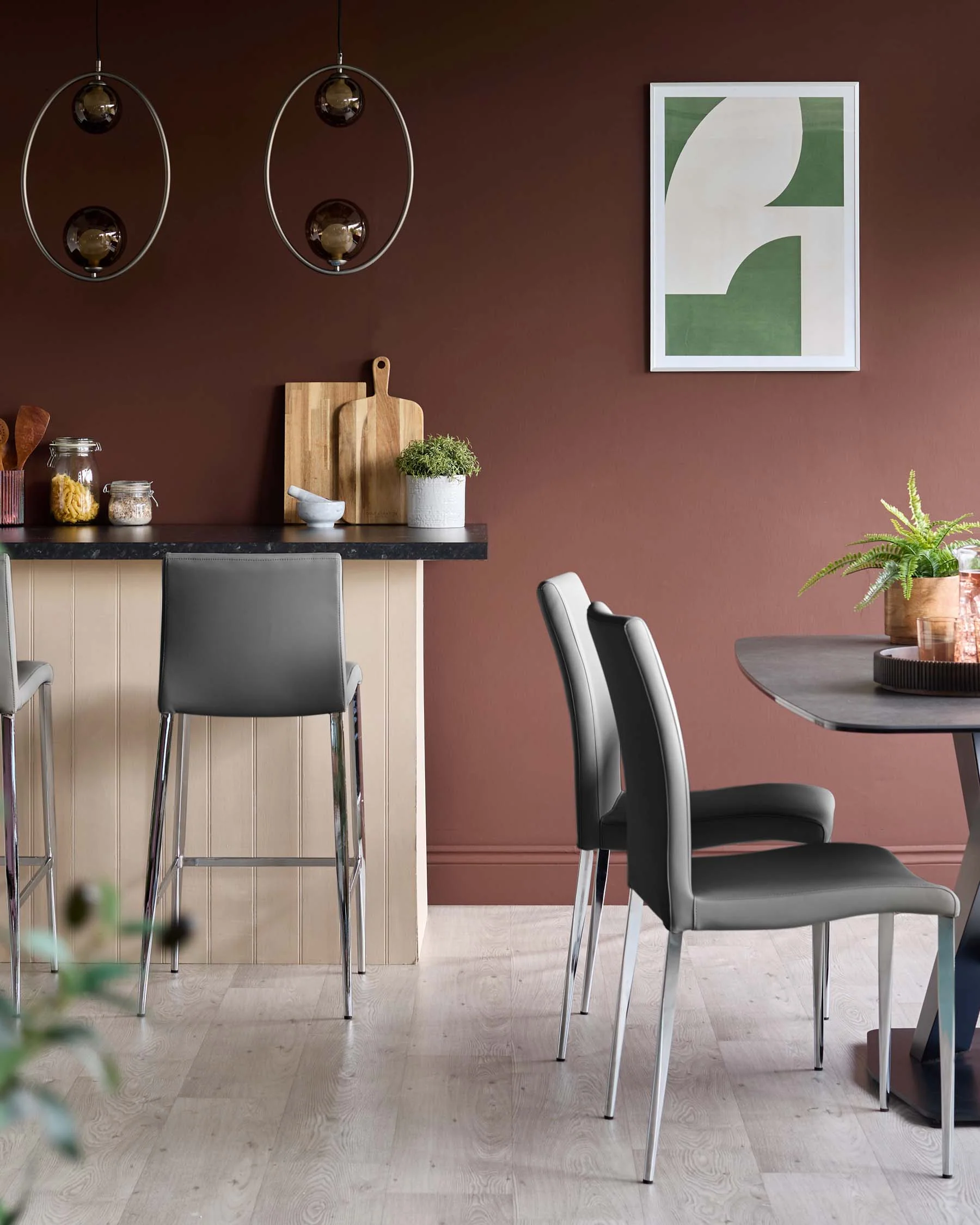 Elise Dark Grey Faux Leather Bar Stool - Image 6