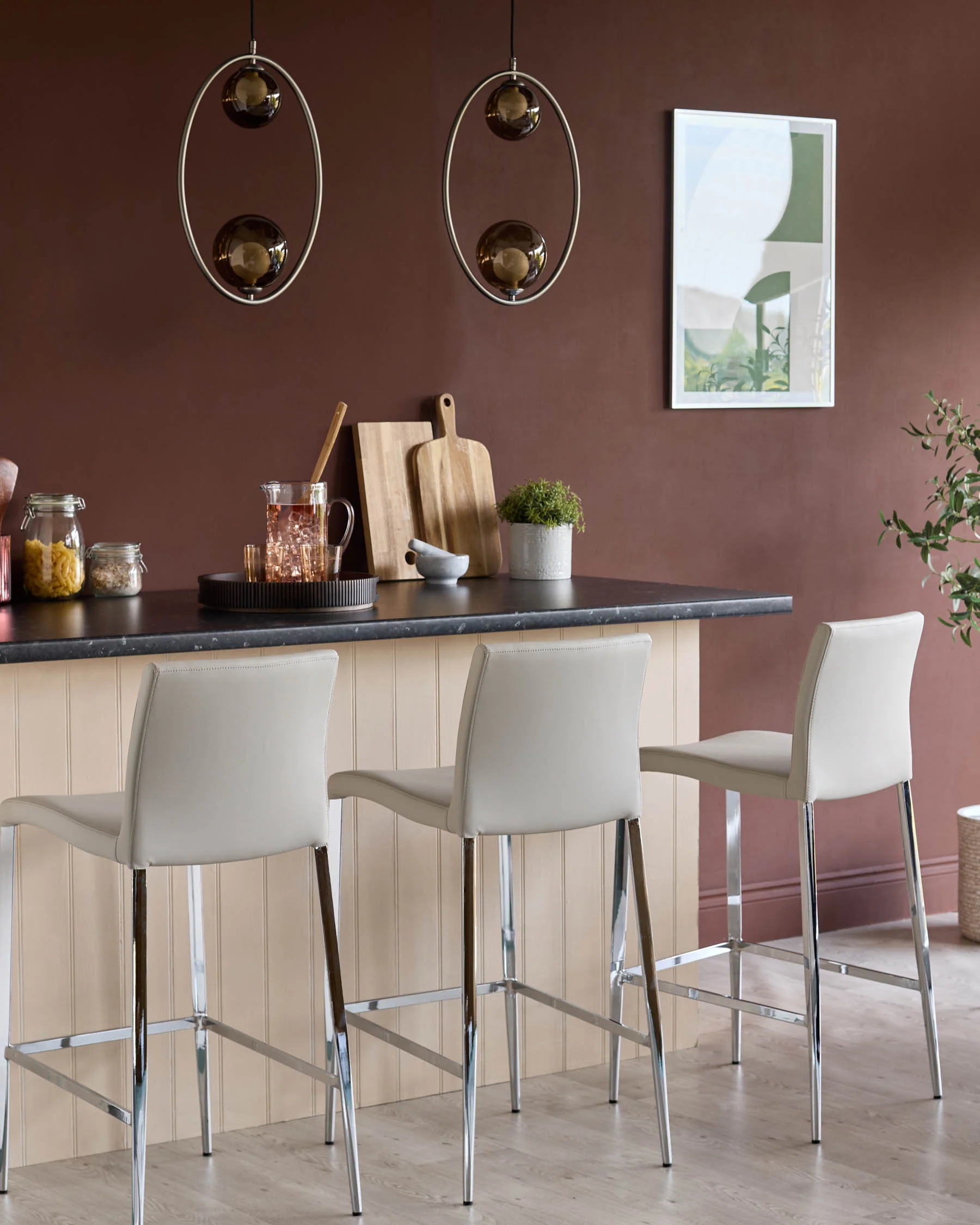 Elise Light Grey Faux Leather Bar Stool - Image 4