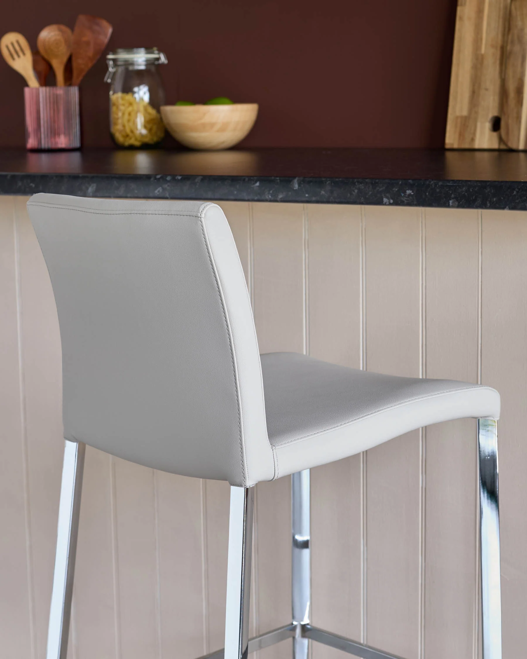 Elise Light Grey Faux Leather Bar Stool - Image 8