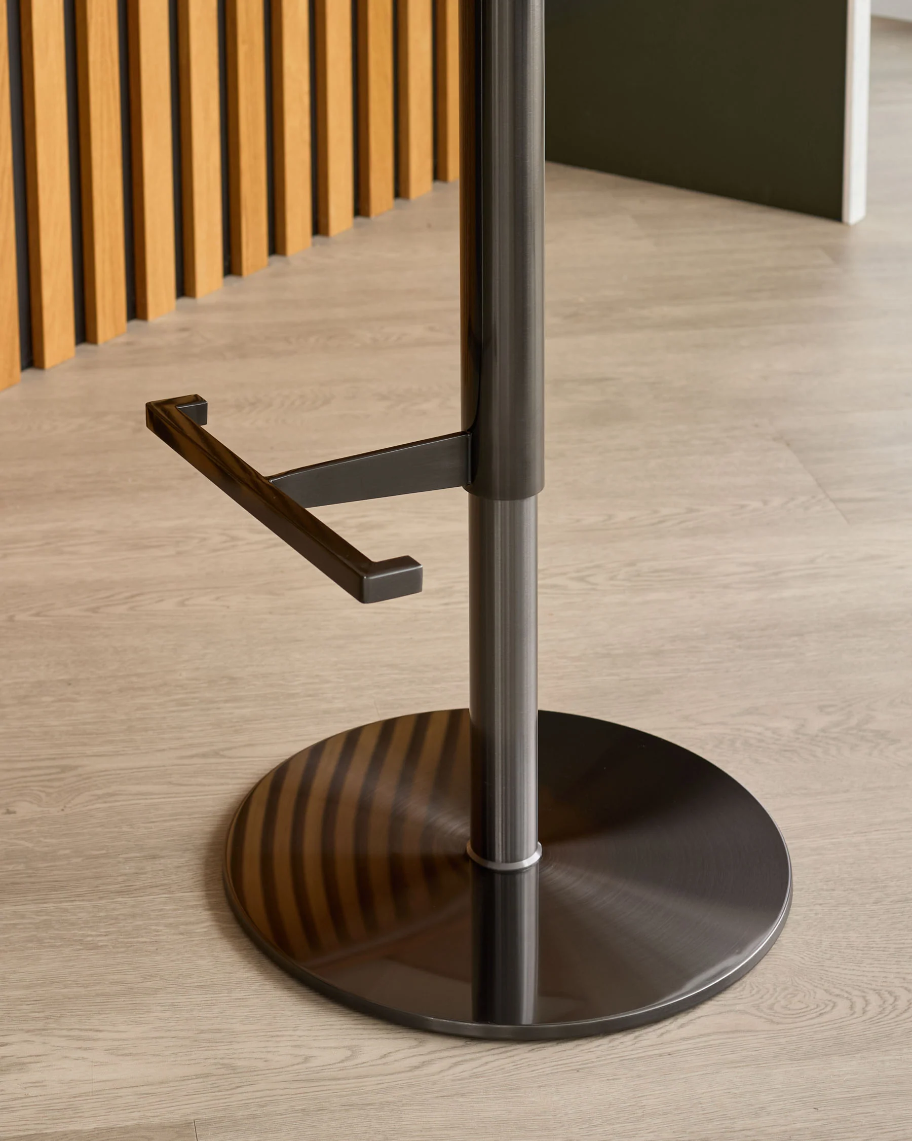 Elodie olive green velvet and black faux leather gas lift bar stool - Image 10