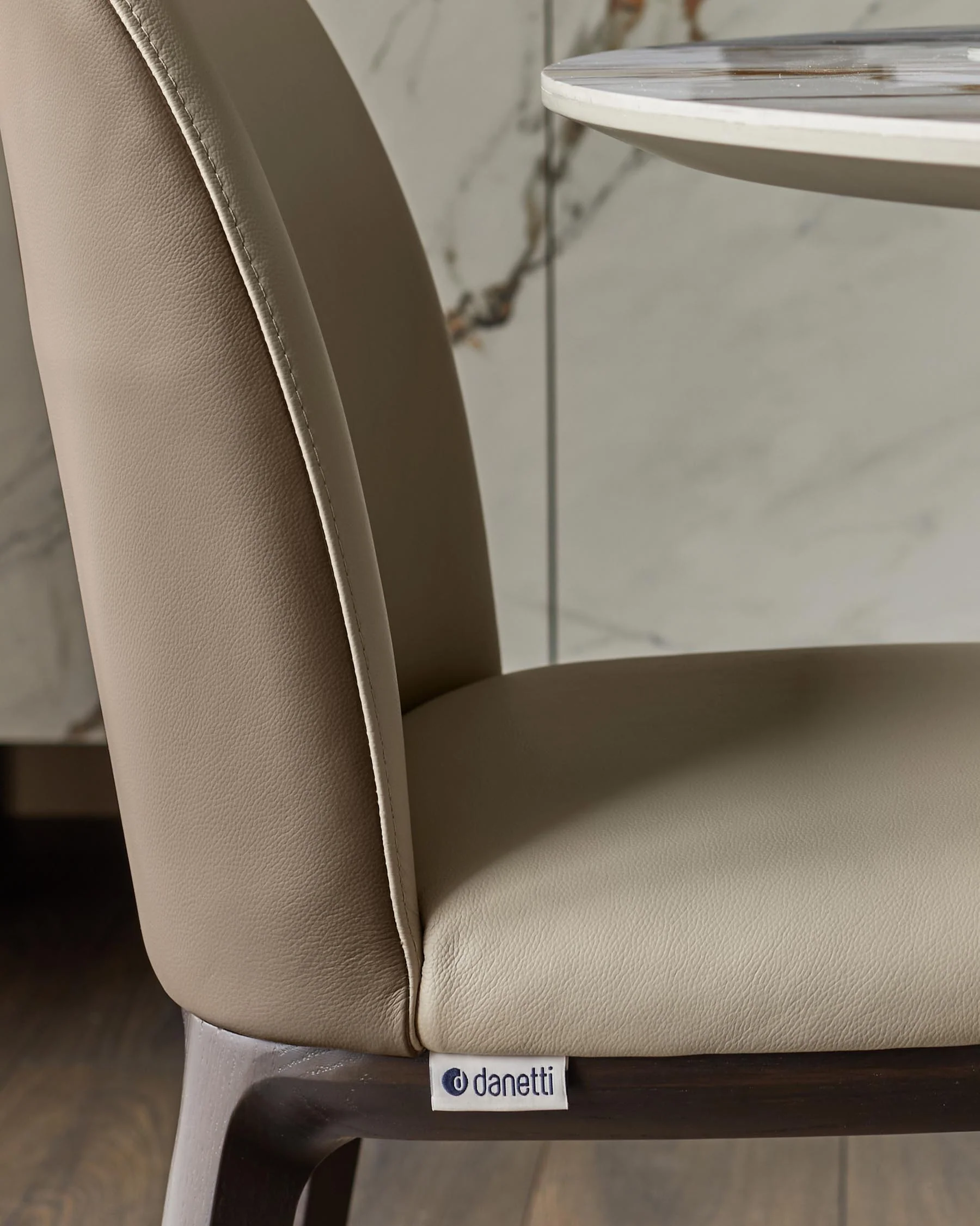 Emerson natural and mocha leather dining chair - Image 4
