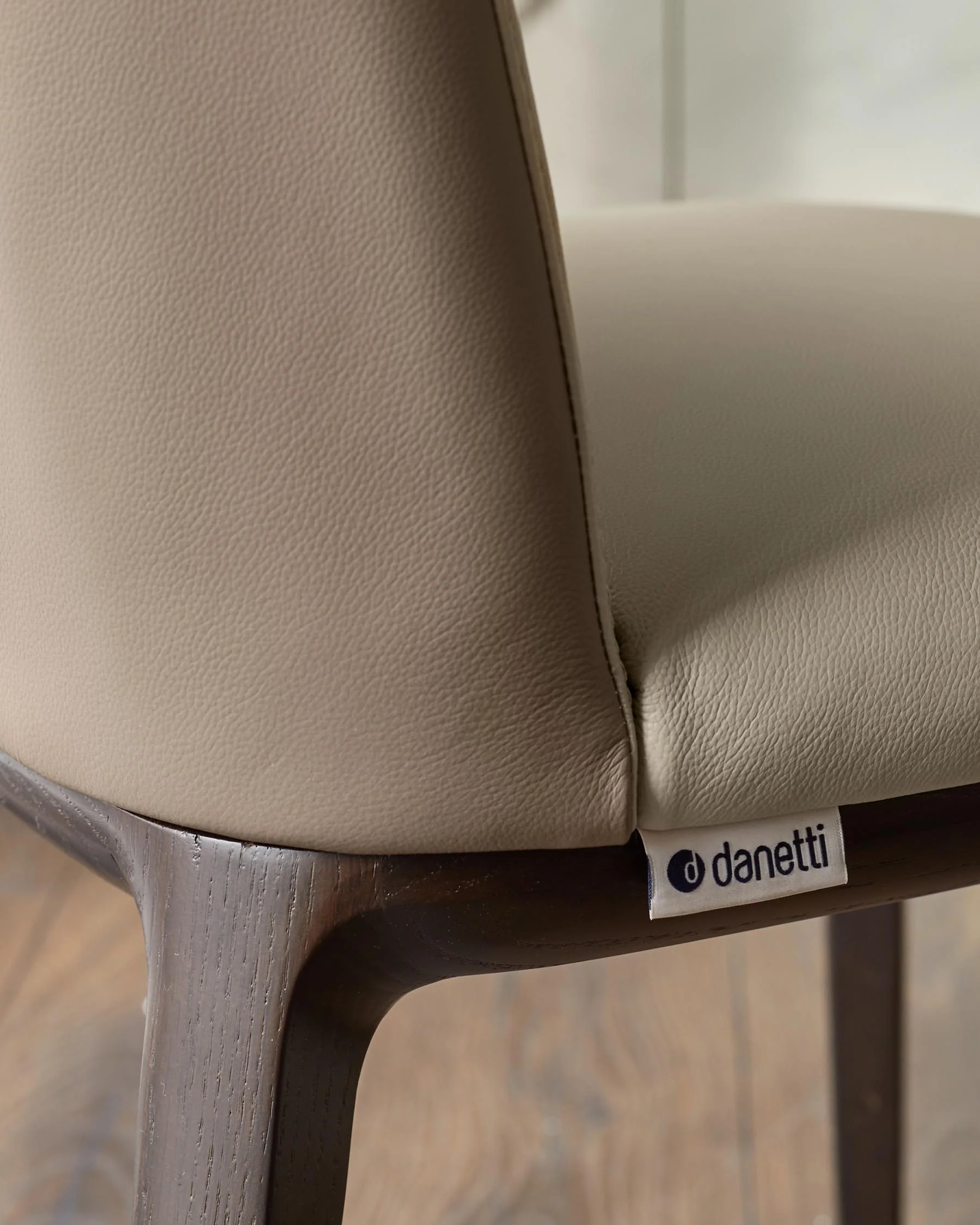 Emerson natural and mocha leather dining chair - Image 7
