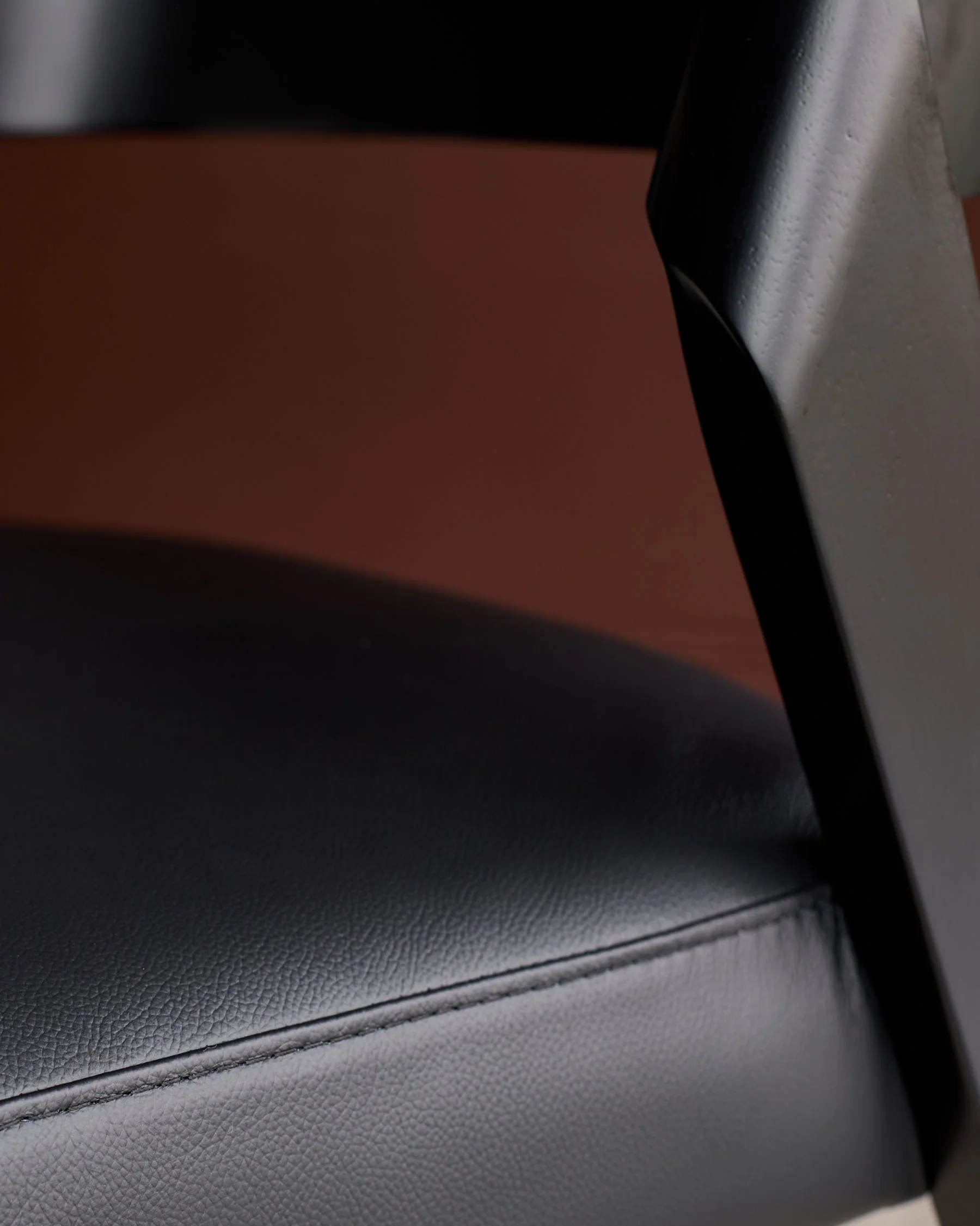 Enzo black leather dining chair - Image 7