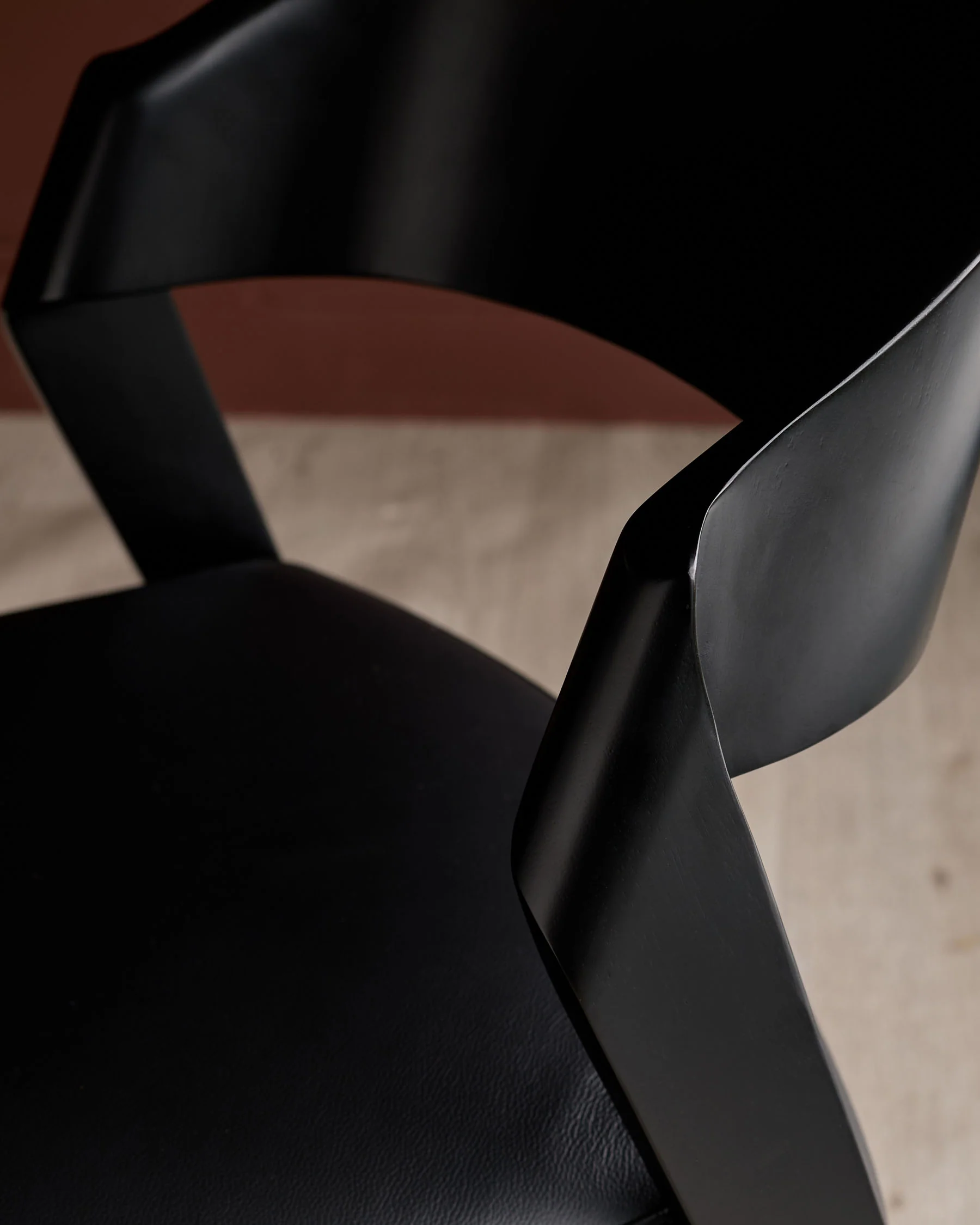 Enzo black leather dining chair - Image 8