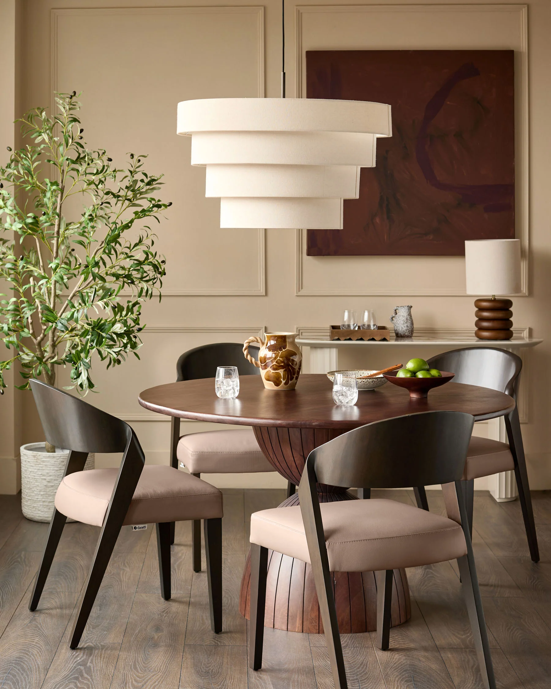 Enzo mocha leather dining chair - Image 2