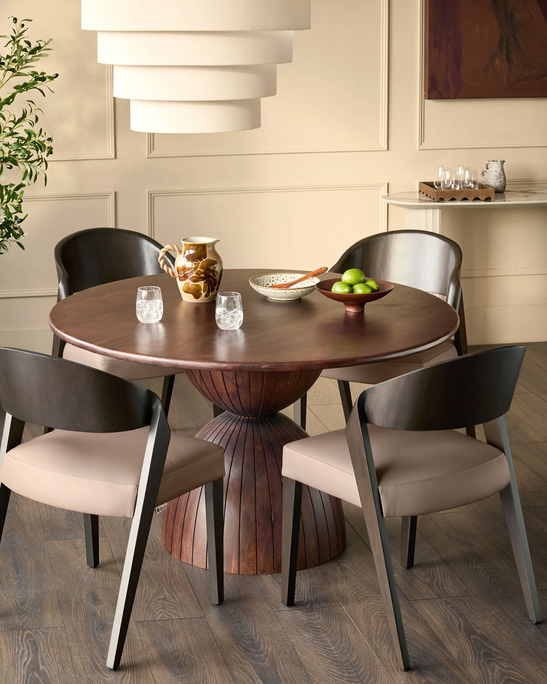 Enzo mocha leather dining chair - Image 4