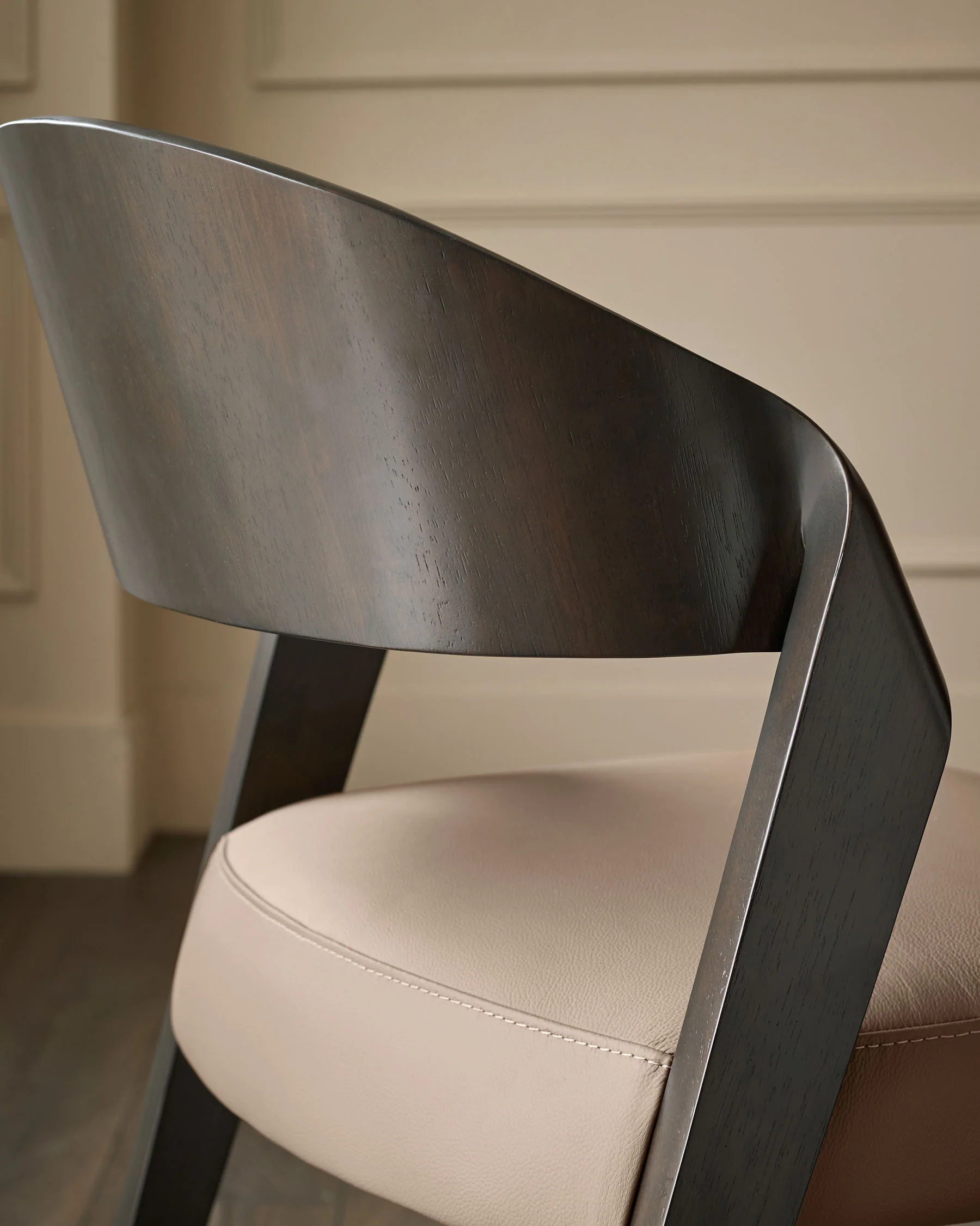 Enzo mocha leather dining chair - Image 6