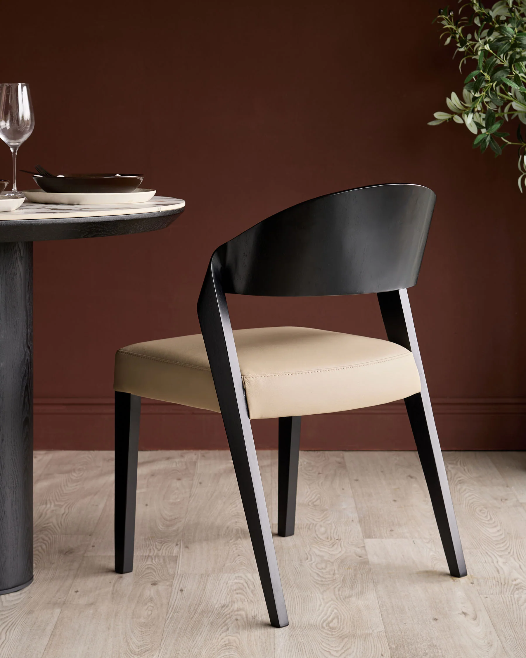 Enzo natural leather dining chair - Image 3