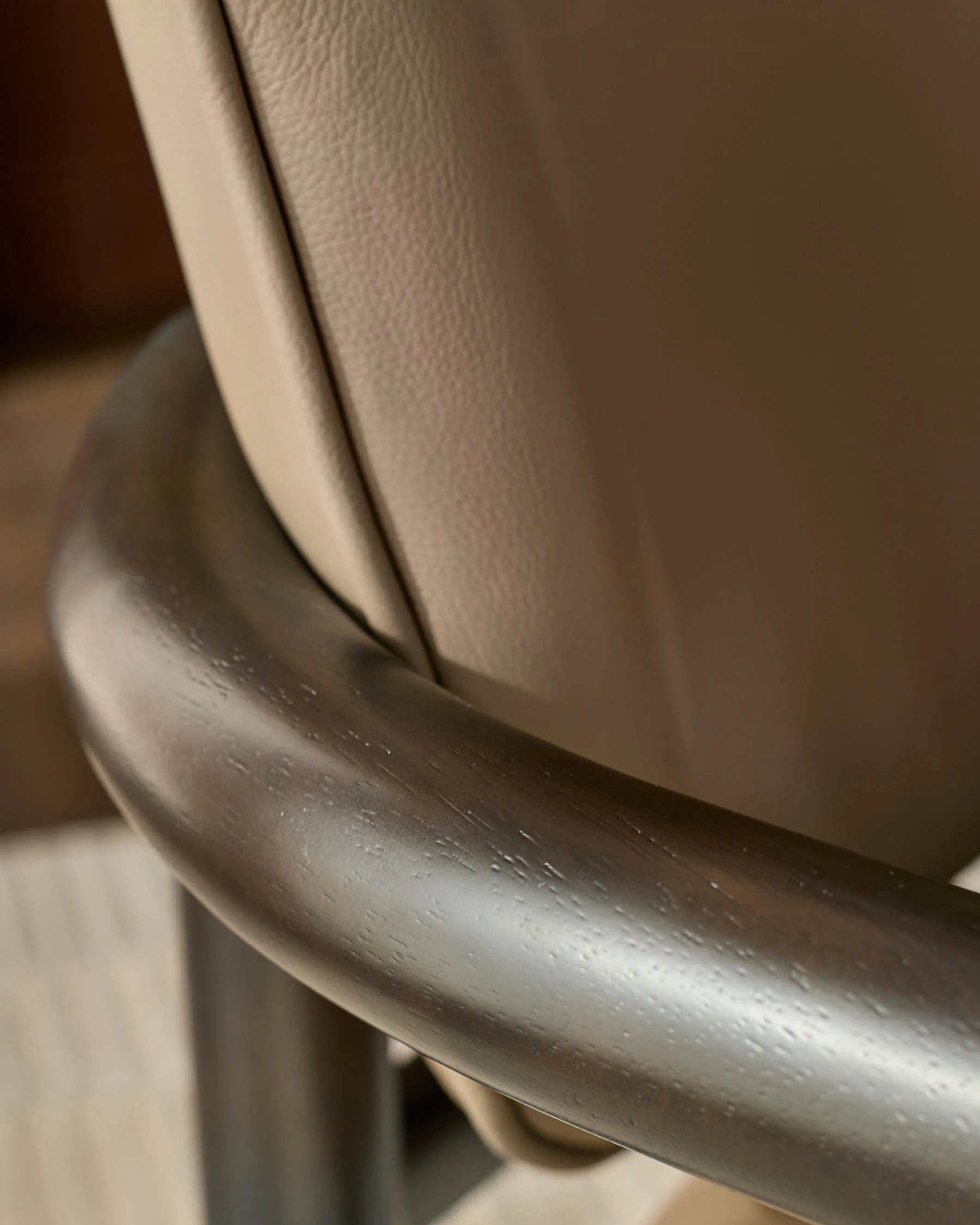Esme mocha leather dining chair - Image 7