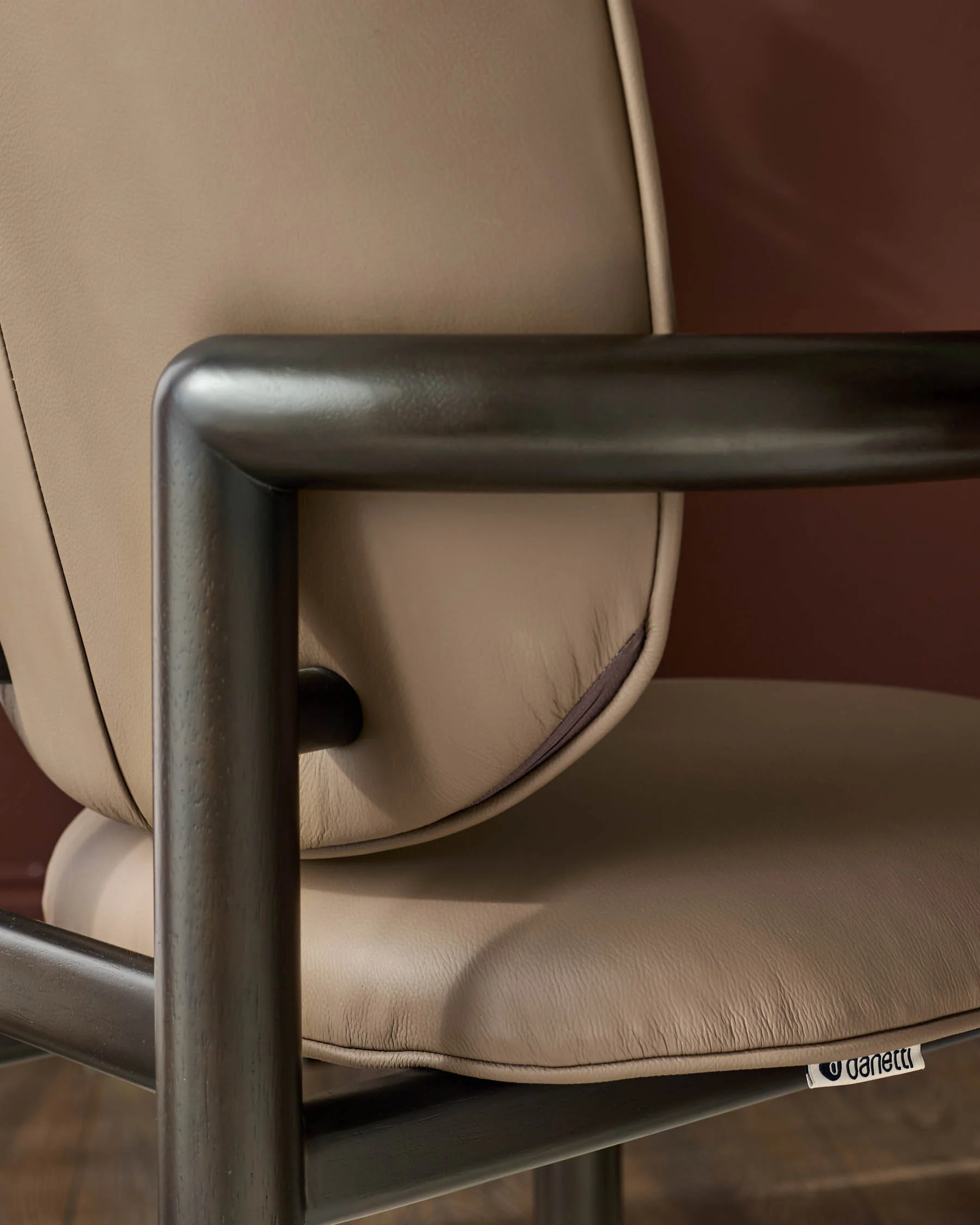 Esme mocha leather dining chair - Image 8