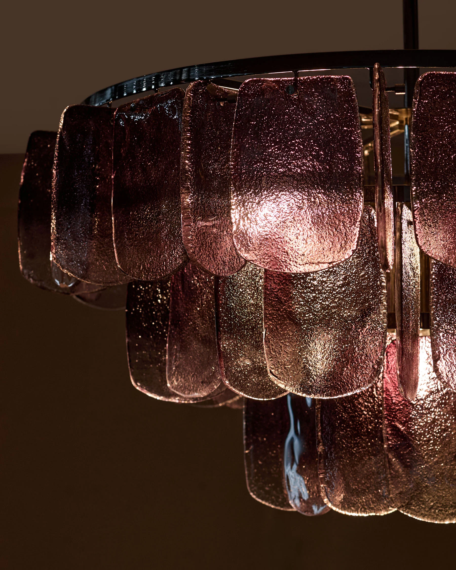Estelle ombre smoked glass black steel chandelier light - Image 5