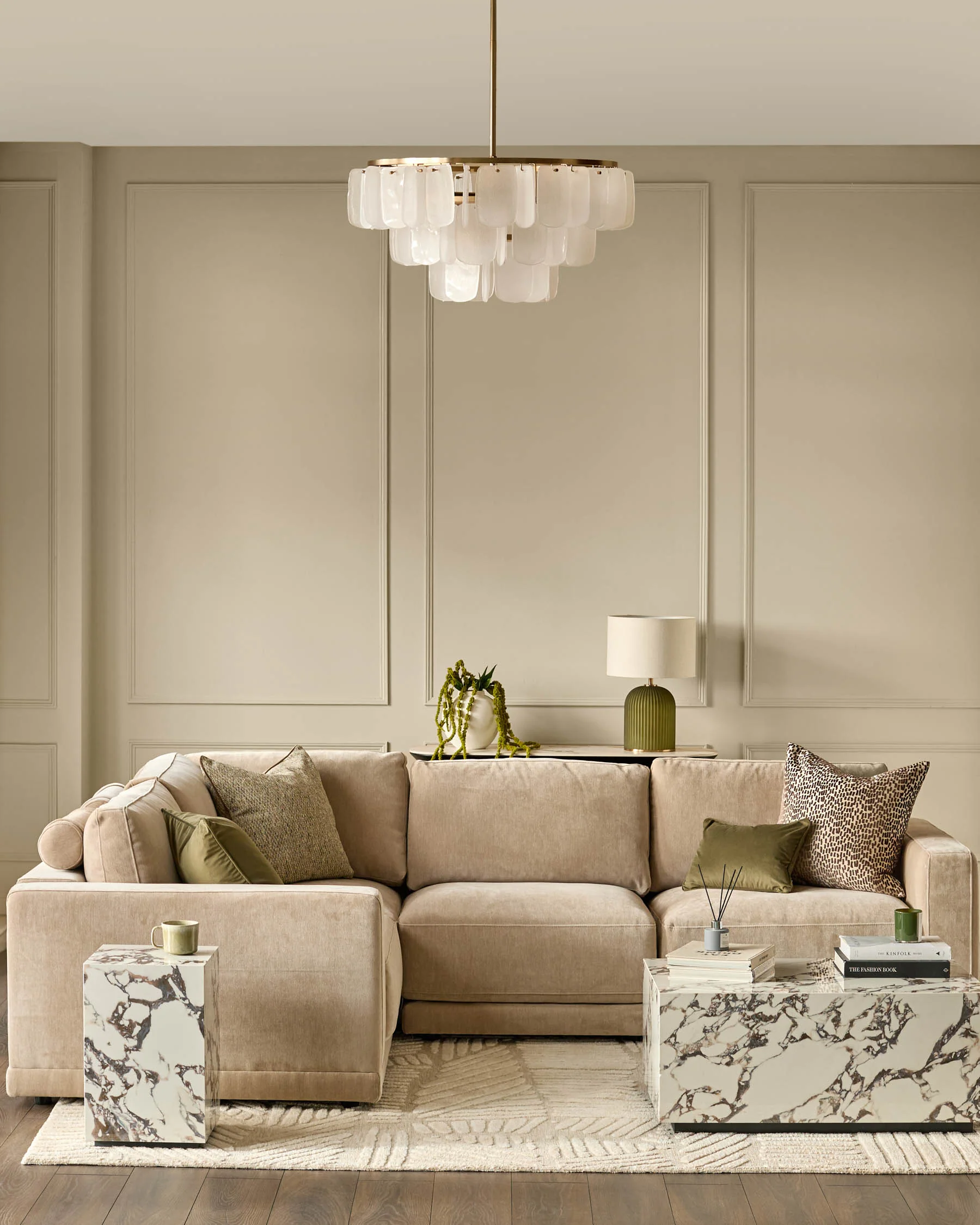 Eden champagne chenille small corner sofa - Image 2