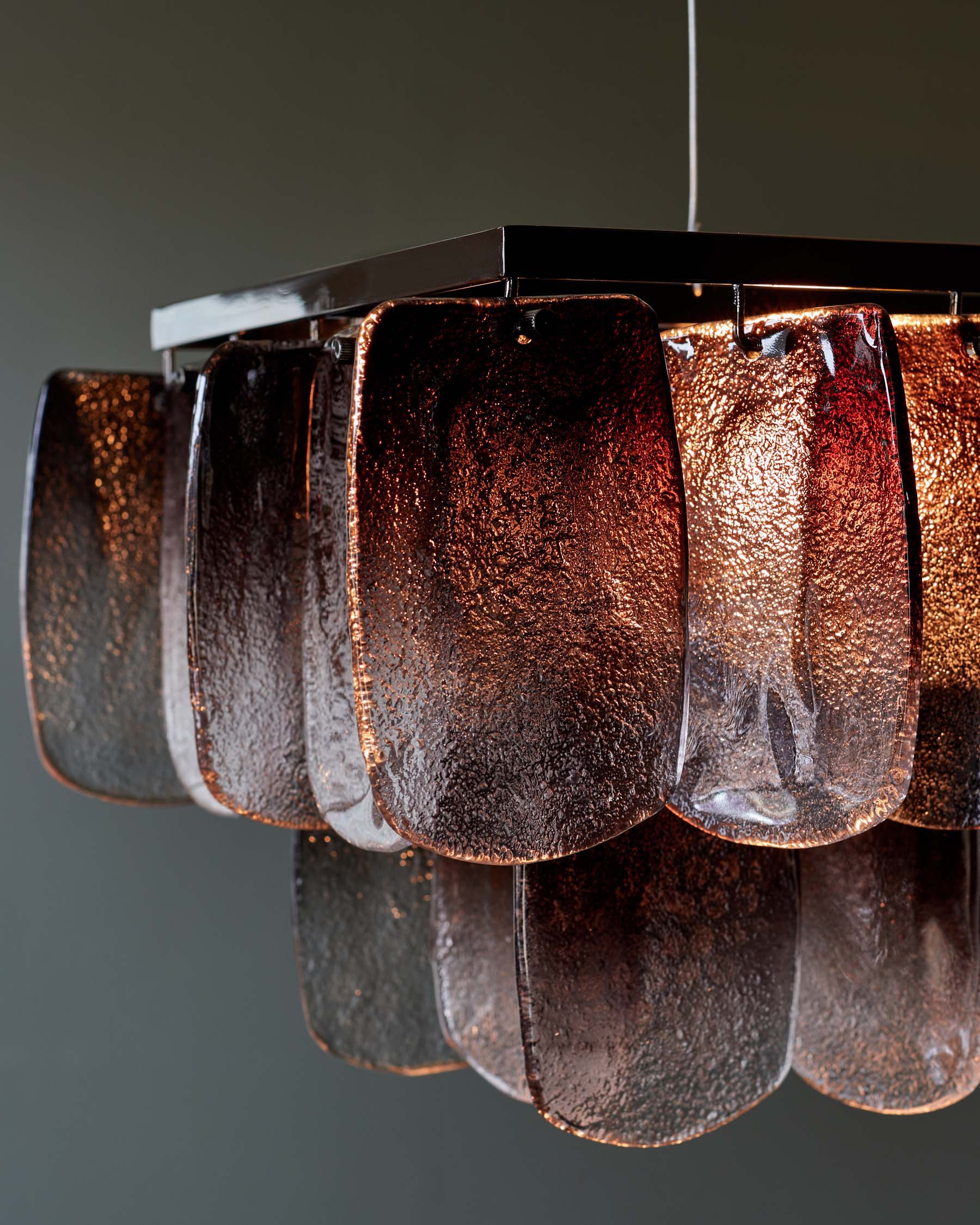 Estelle smoked ombre glass adjustable pendant light - Image 7
