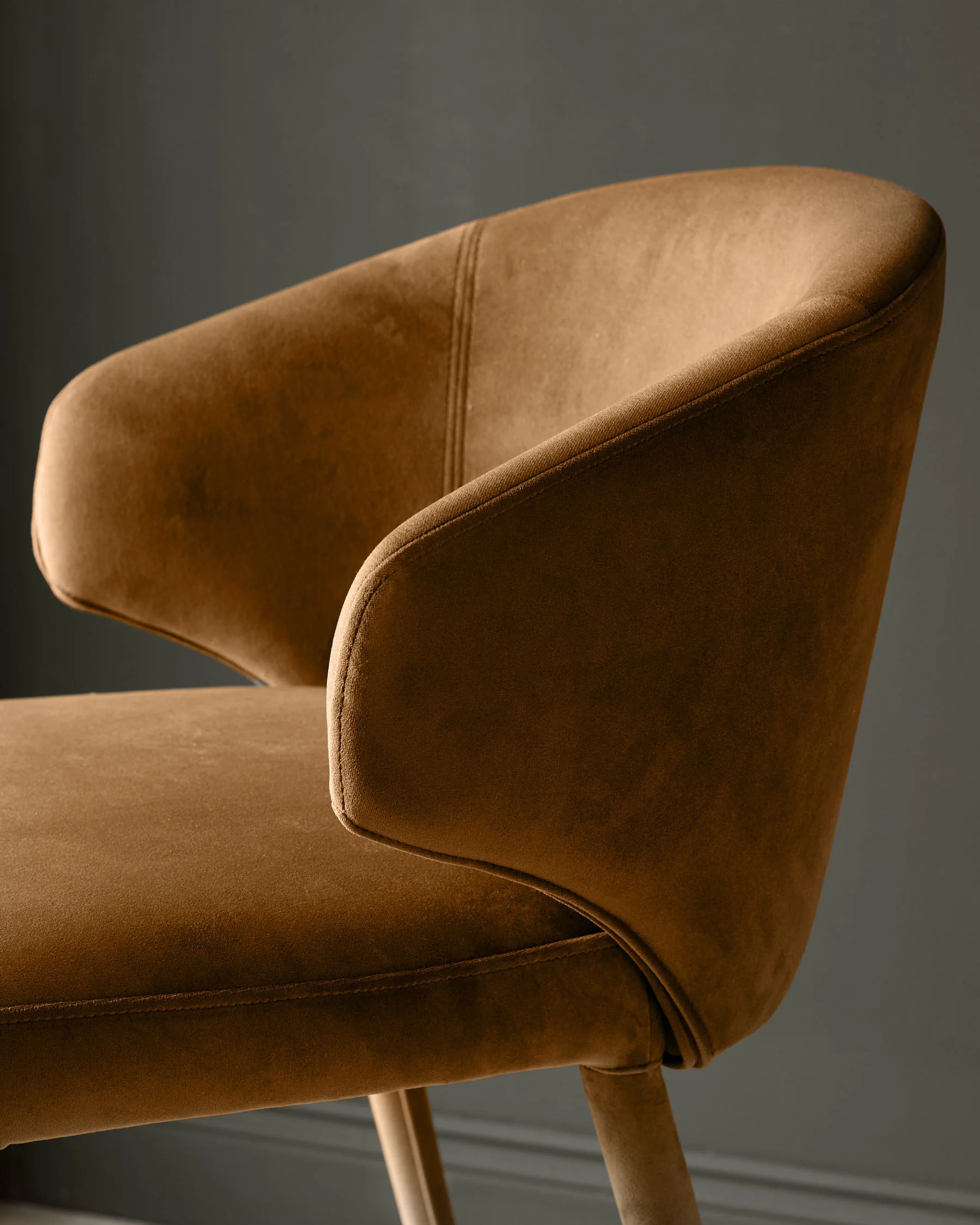 Ethan caramel fabric brushed bronze bar stool - Image 5