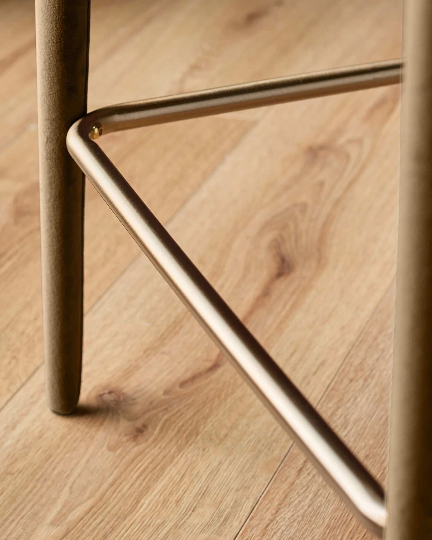 Ethan caramel fabric brushed bronze bar stool - Image 6
