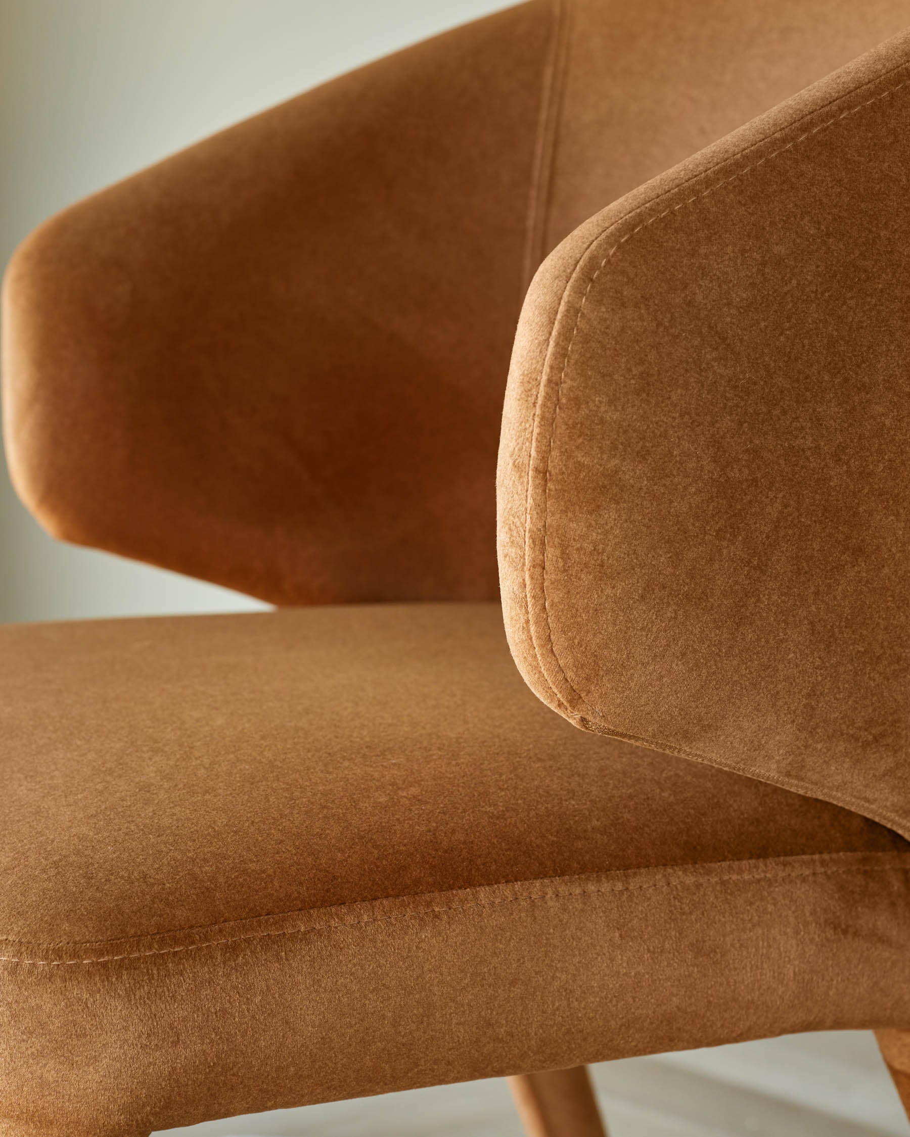 Ethan caramel plush fabric dining chair - Image 5