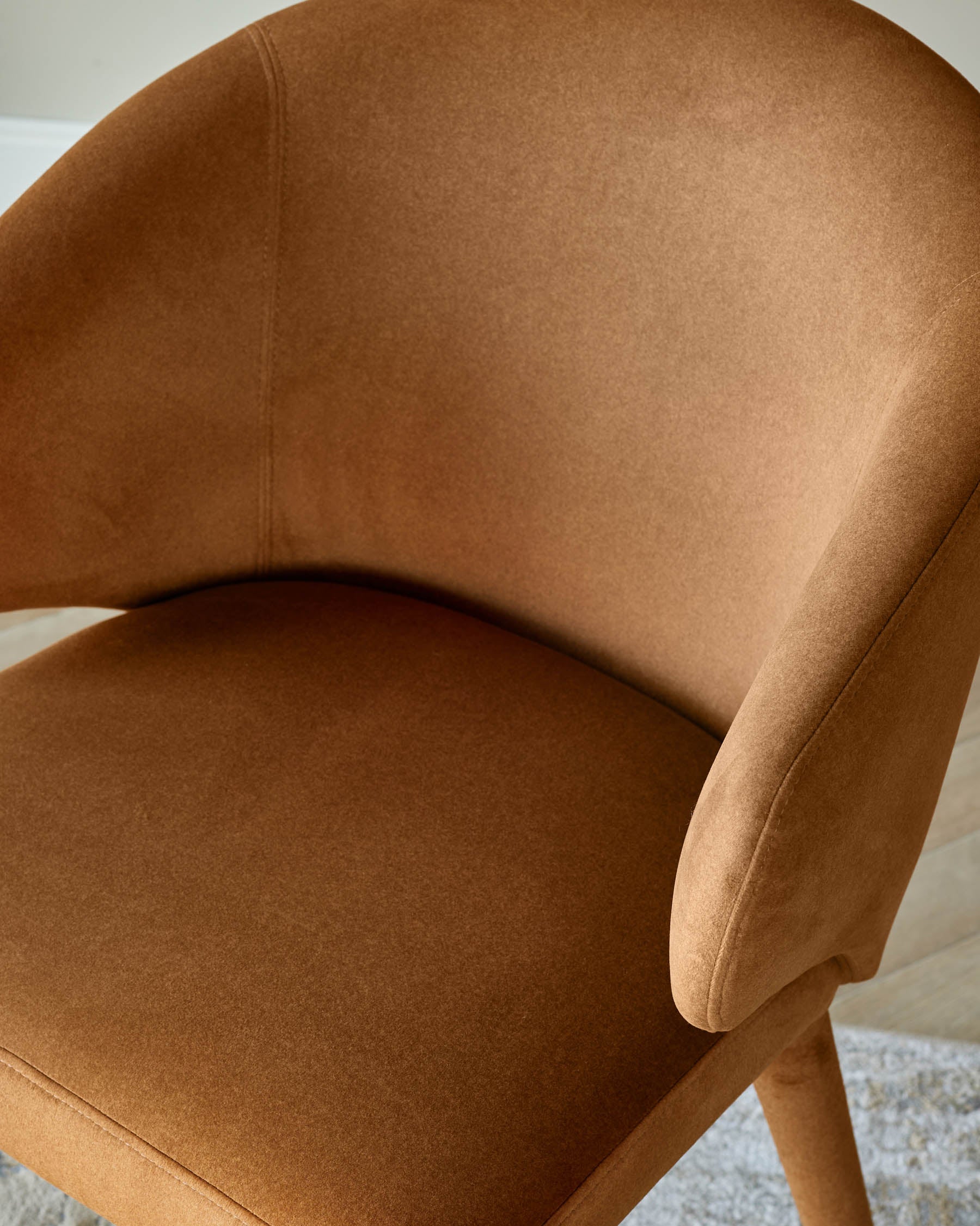 Ethan caramel plush fabric dining chair - Image 9