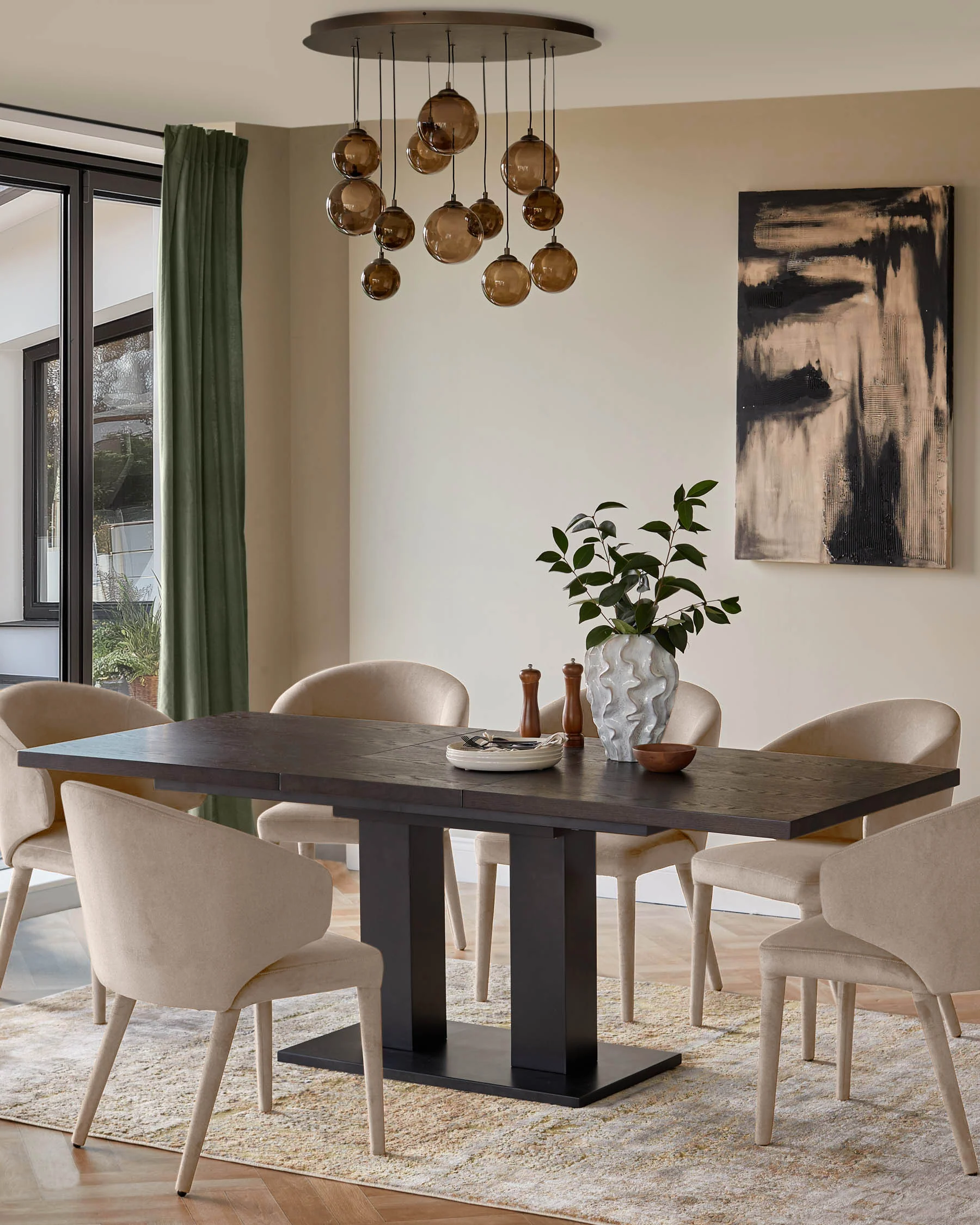 Ethan champagne velvet dining chair - Image 4