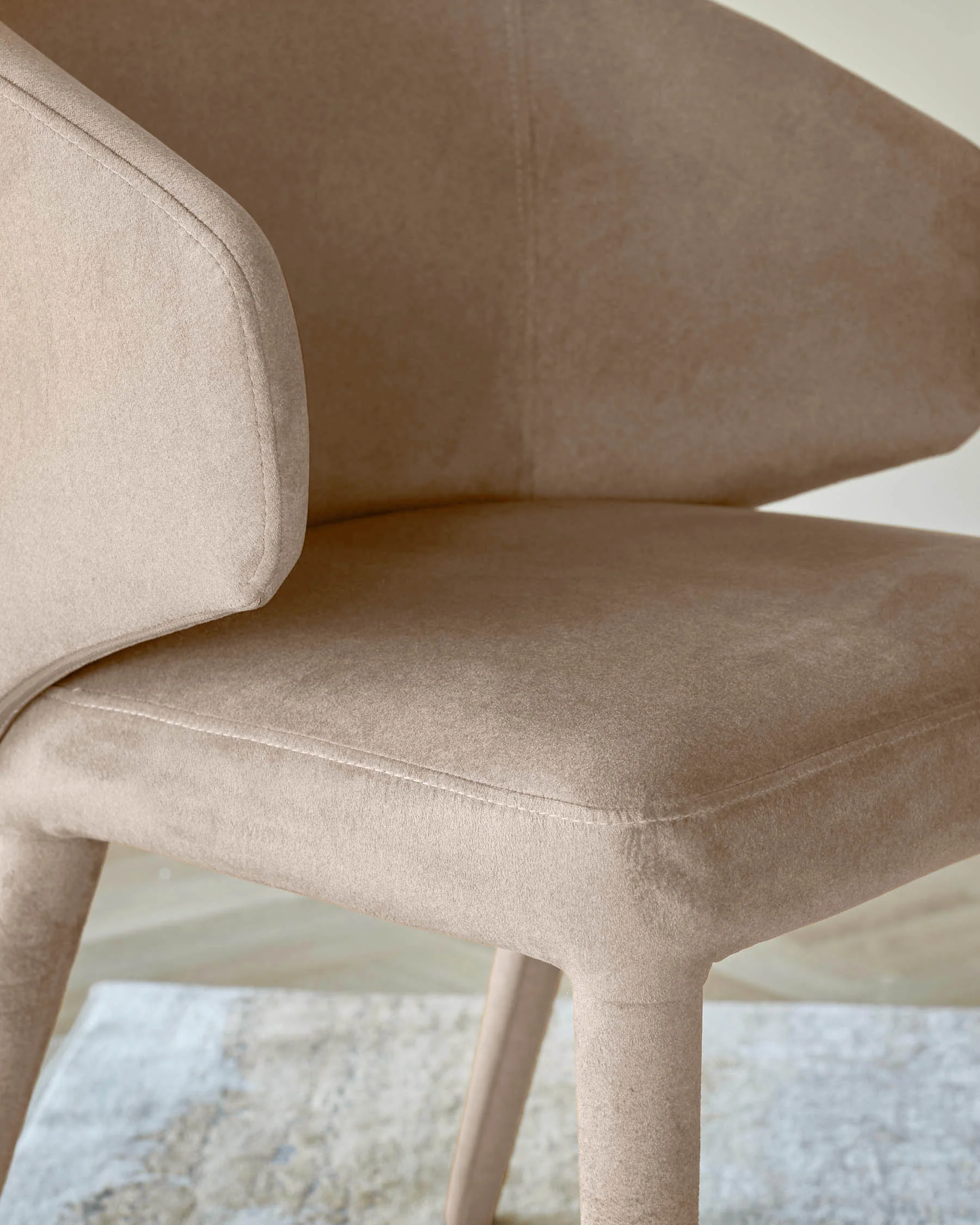 Ethan champagne velvet dining chair - Image 8