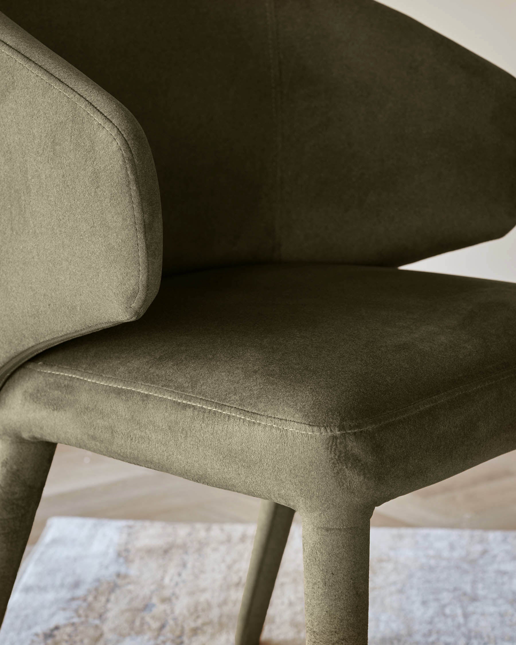 Ethan olive green velvet dining chair - Image 10