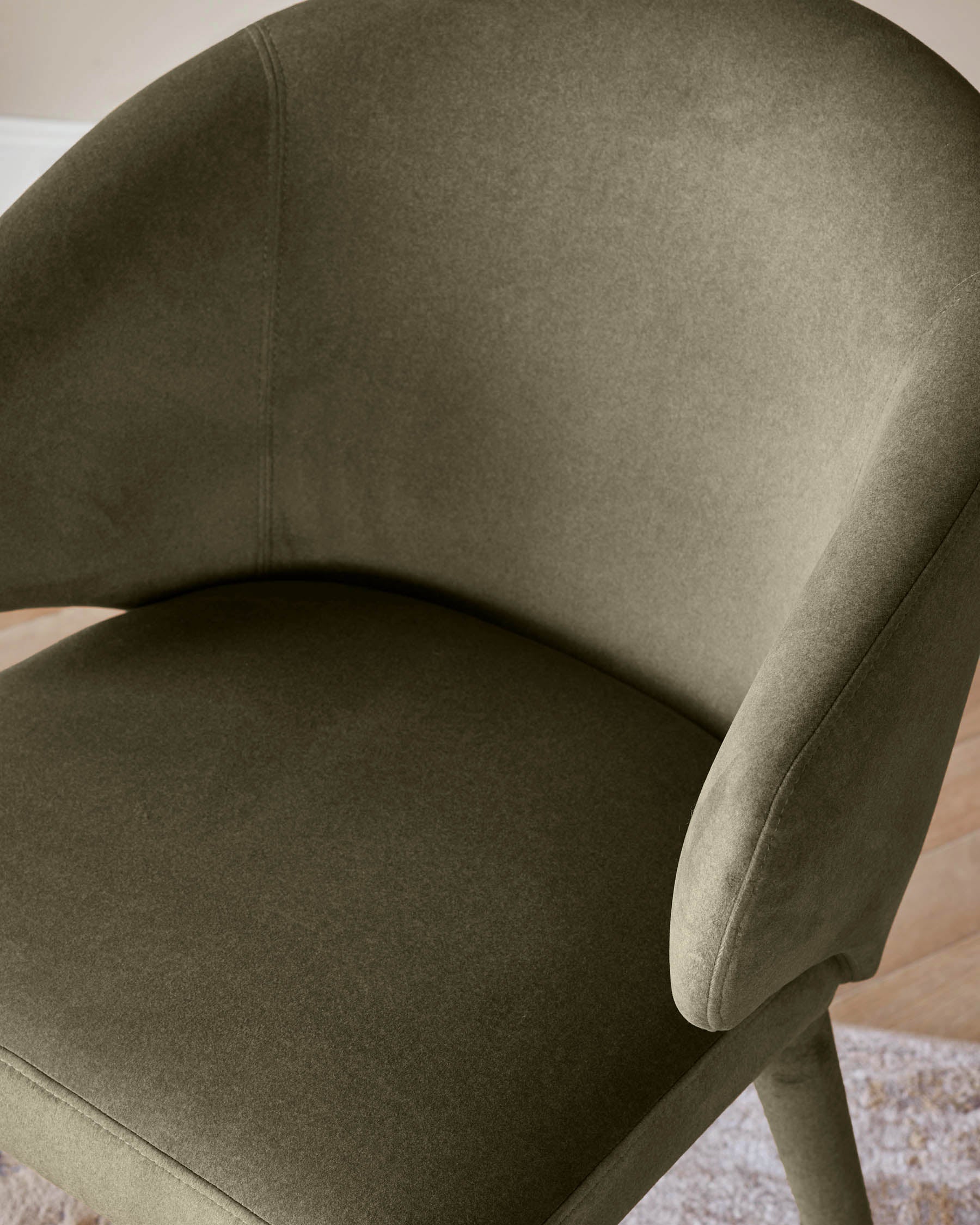 Ethan olive green velvet dining chair - Image 6