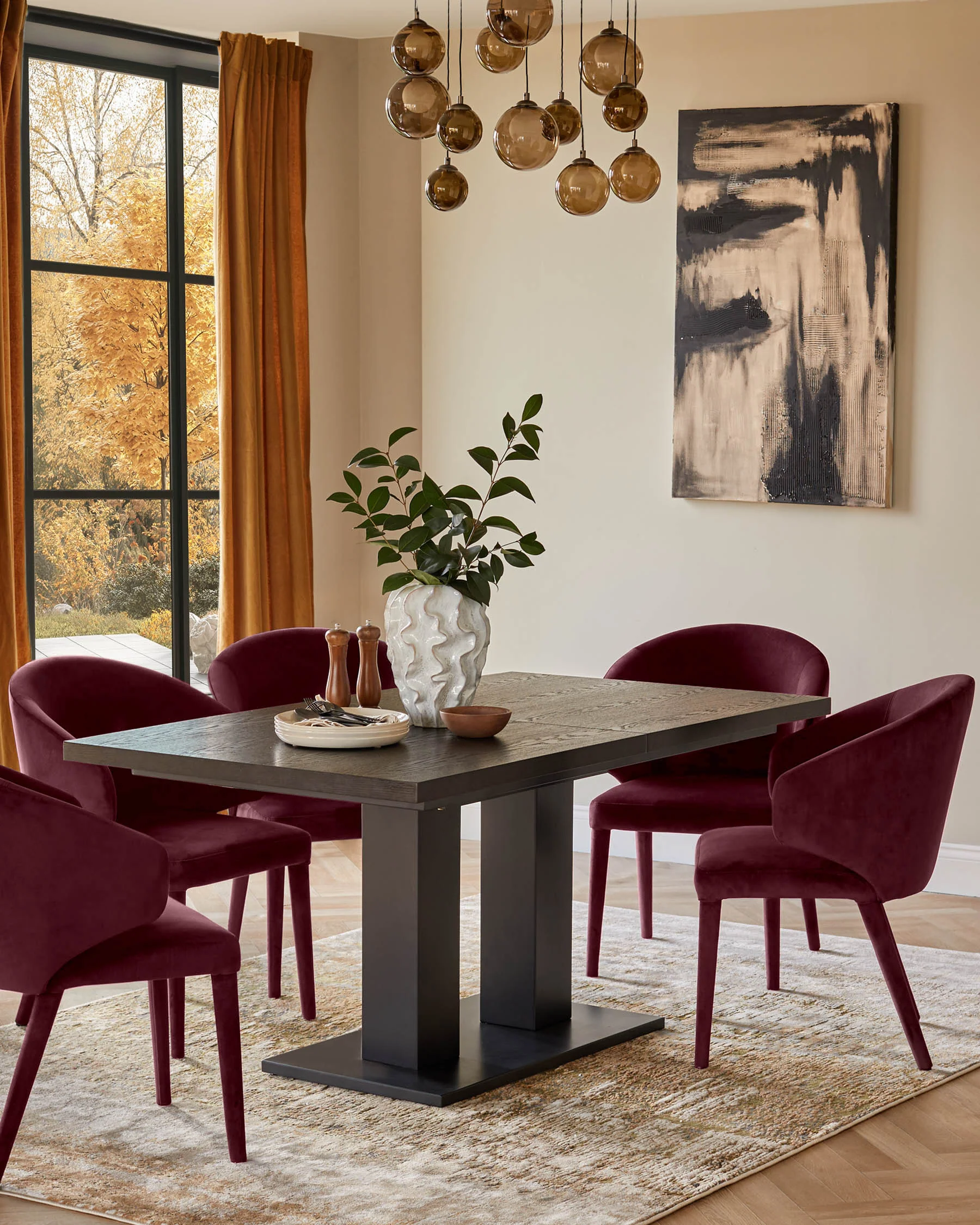 Ethan plum velvet dining chair - Image 4