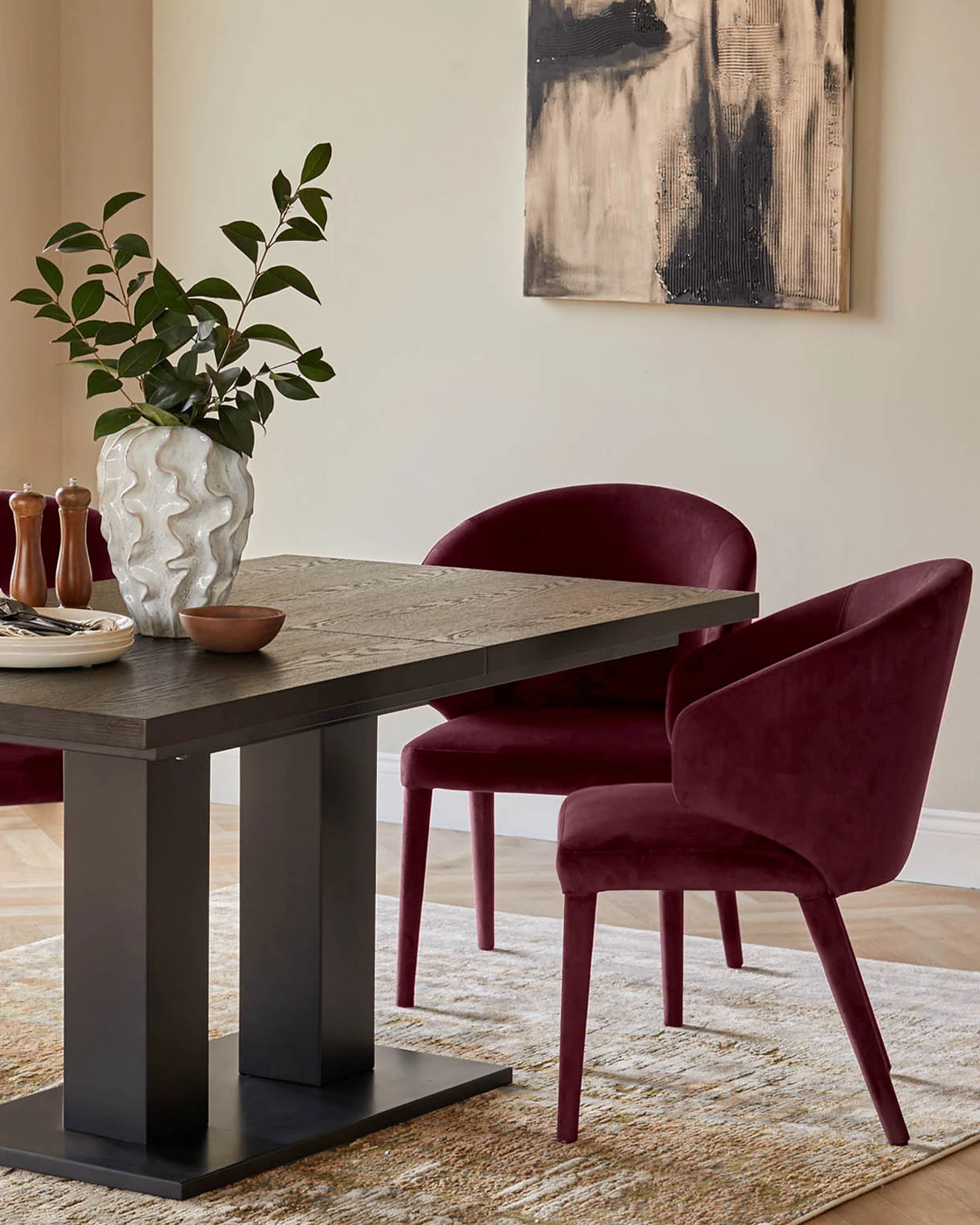 Ethan plum velvet dining chair - Image 6