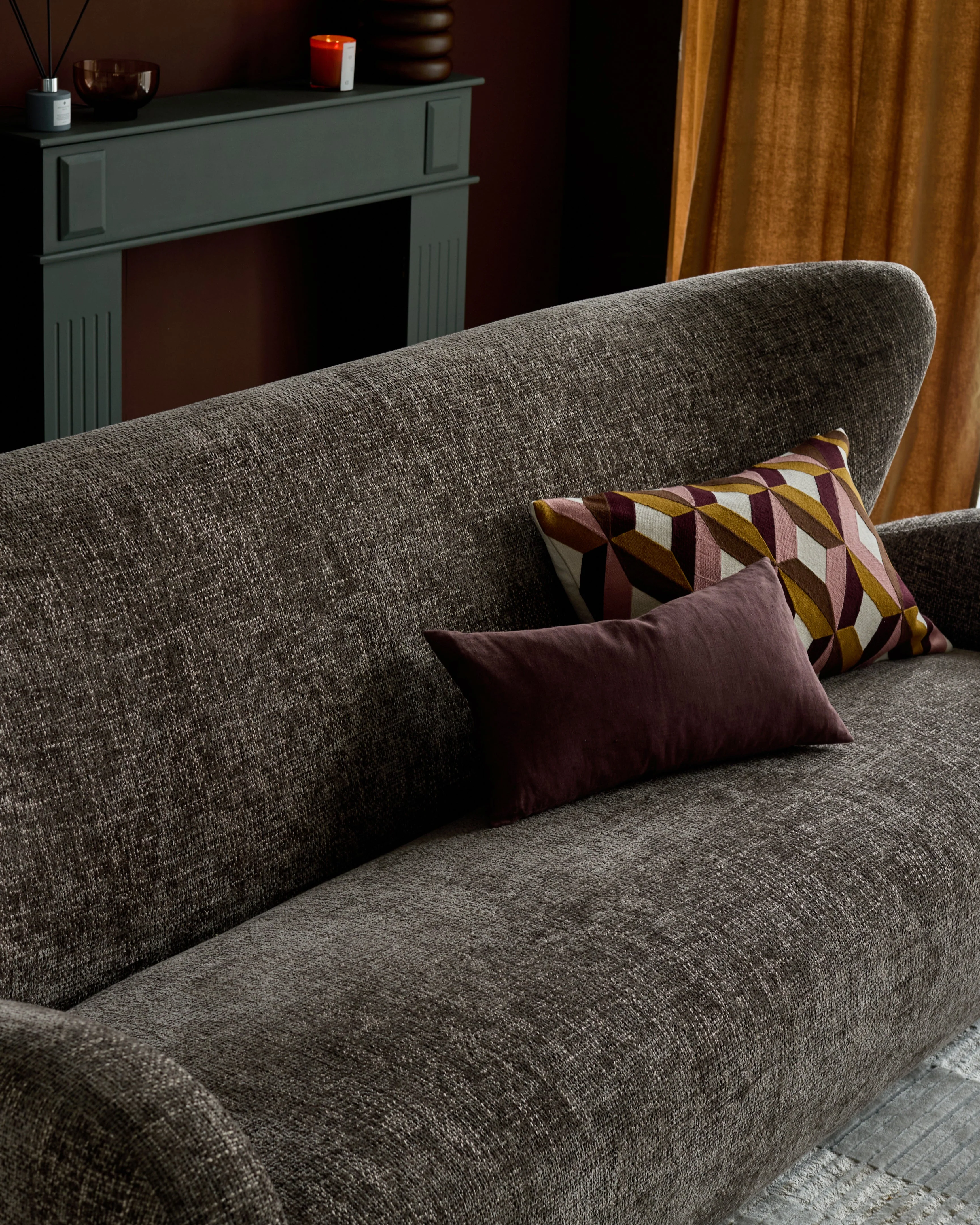 Evelyn mocha fabric 2 seater sofa - Image 12