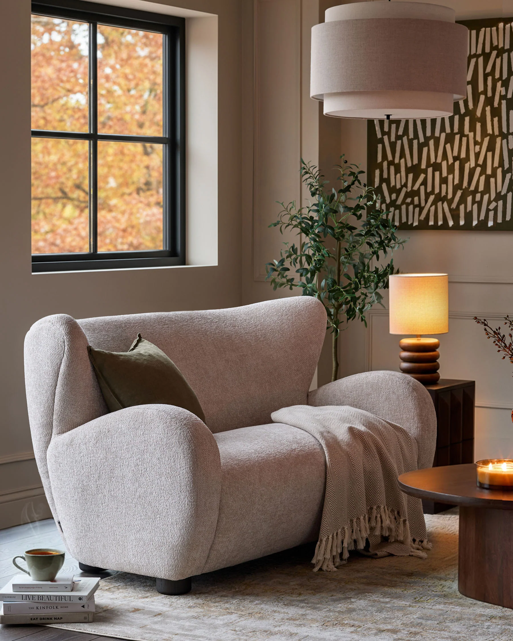Evelyn natural chunky weave 2 seater sofa - Image 2