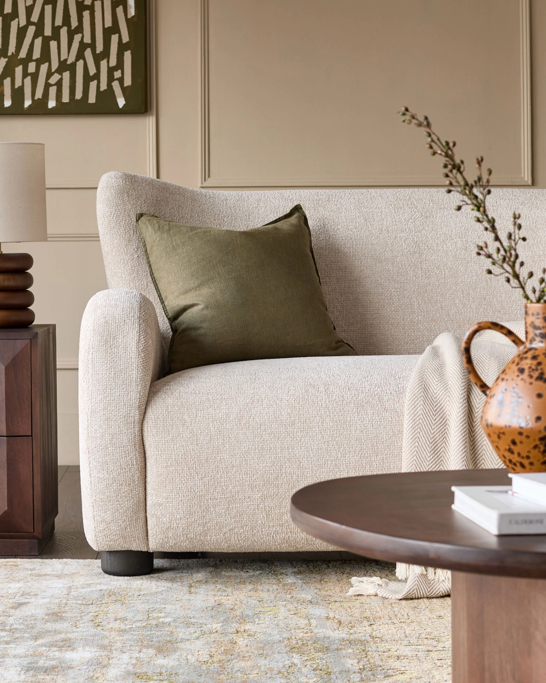 Evelyn natural chunky weave 2 seater sofa - Image 5