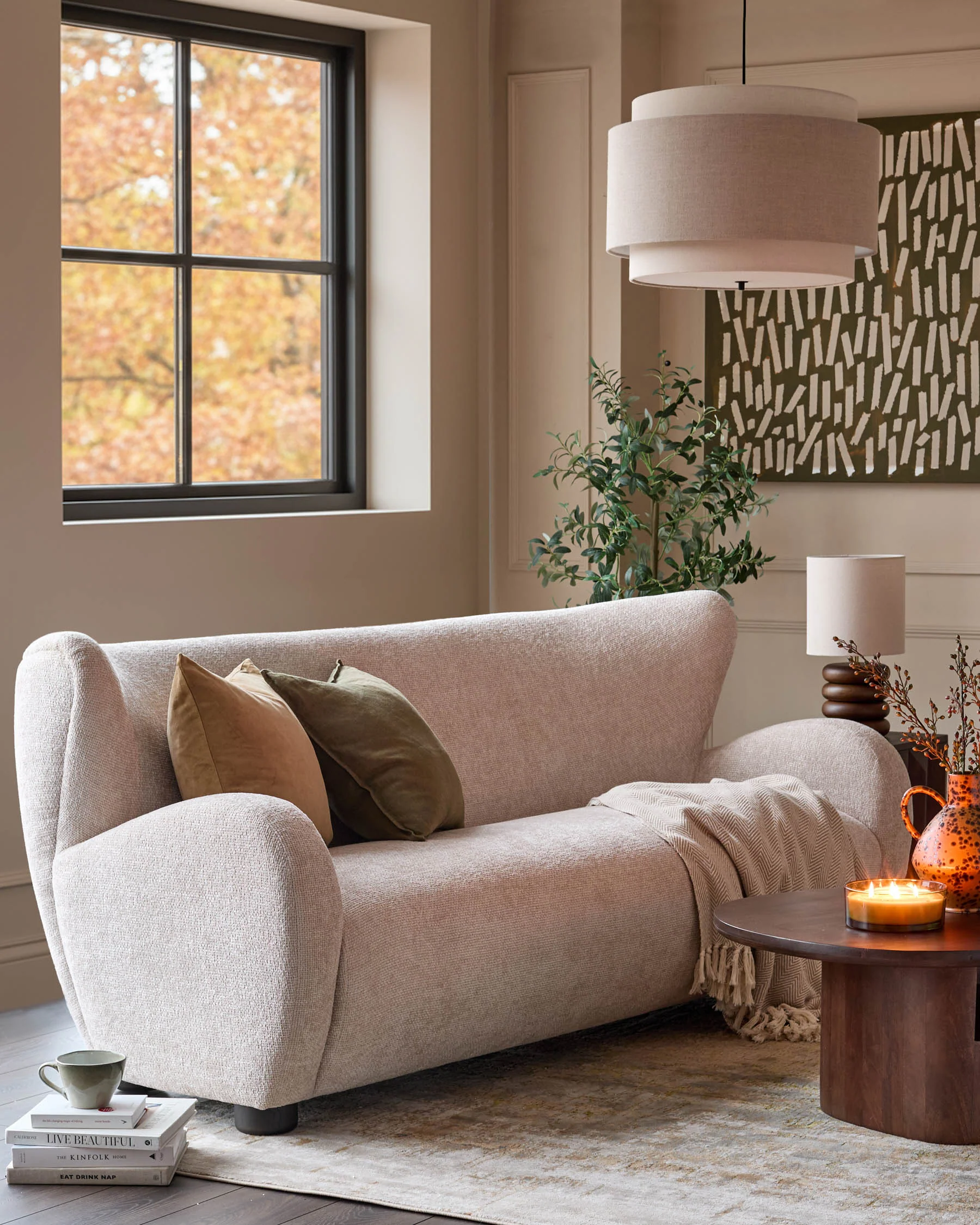 Evelyn natural chunky weave 3 seater sofa - Image 2