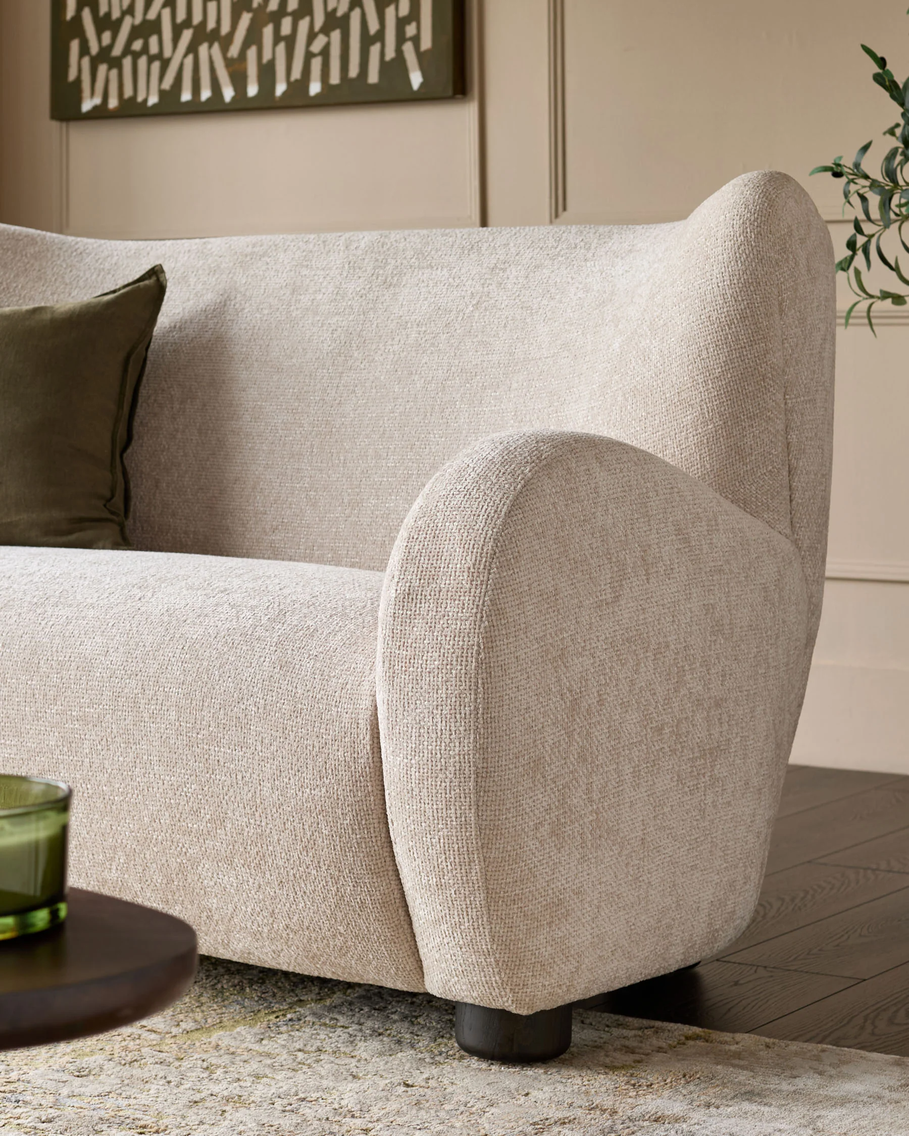 Evelyn natural chunky weave 3 seater sofa - Image 3
