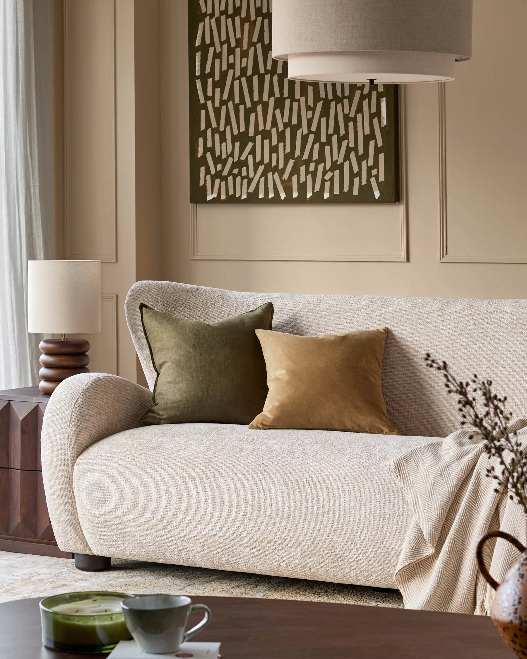 Evelyn natural chunky weave 3 seater sofa - Image 7