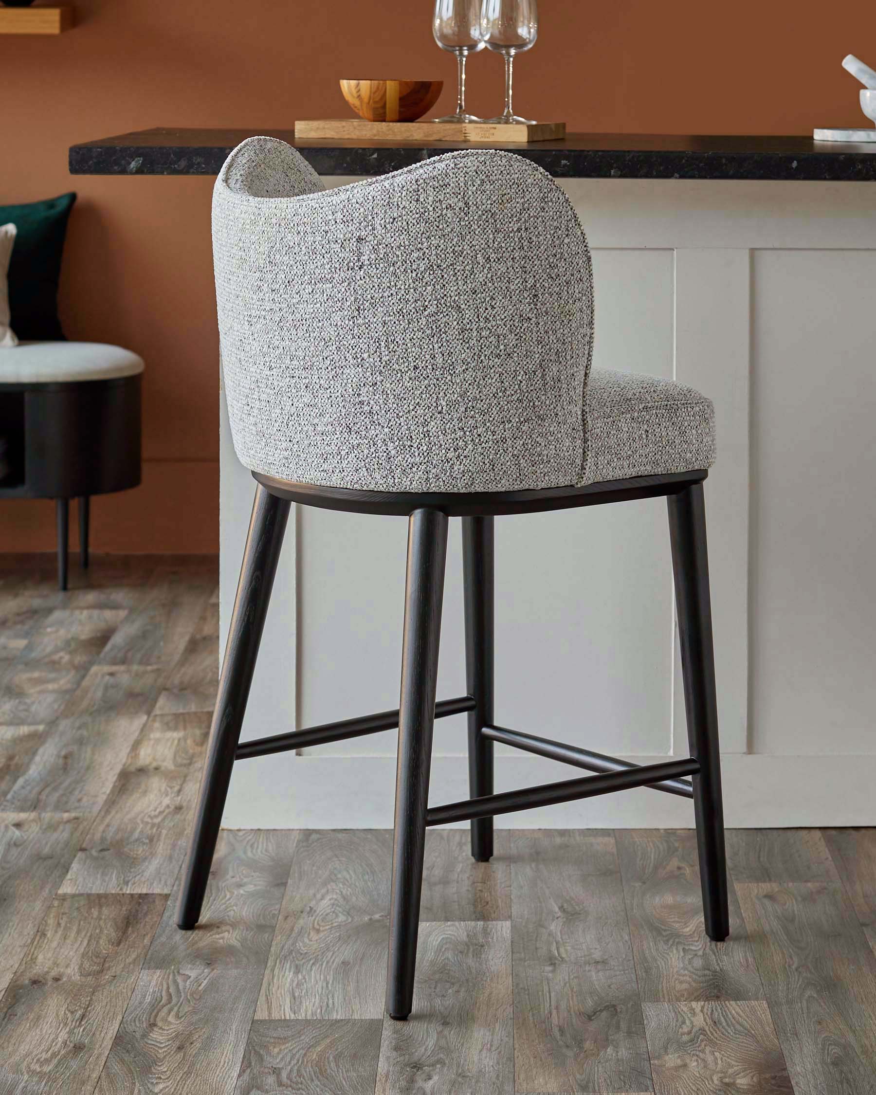Evelyn grey fabric bar stool - Image 7