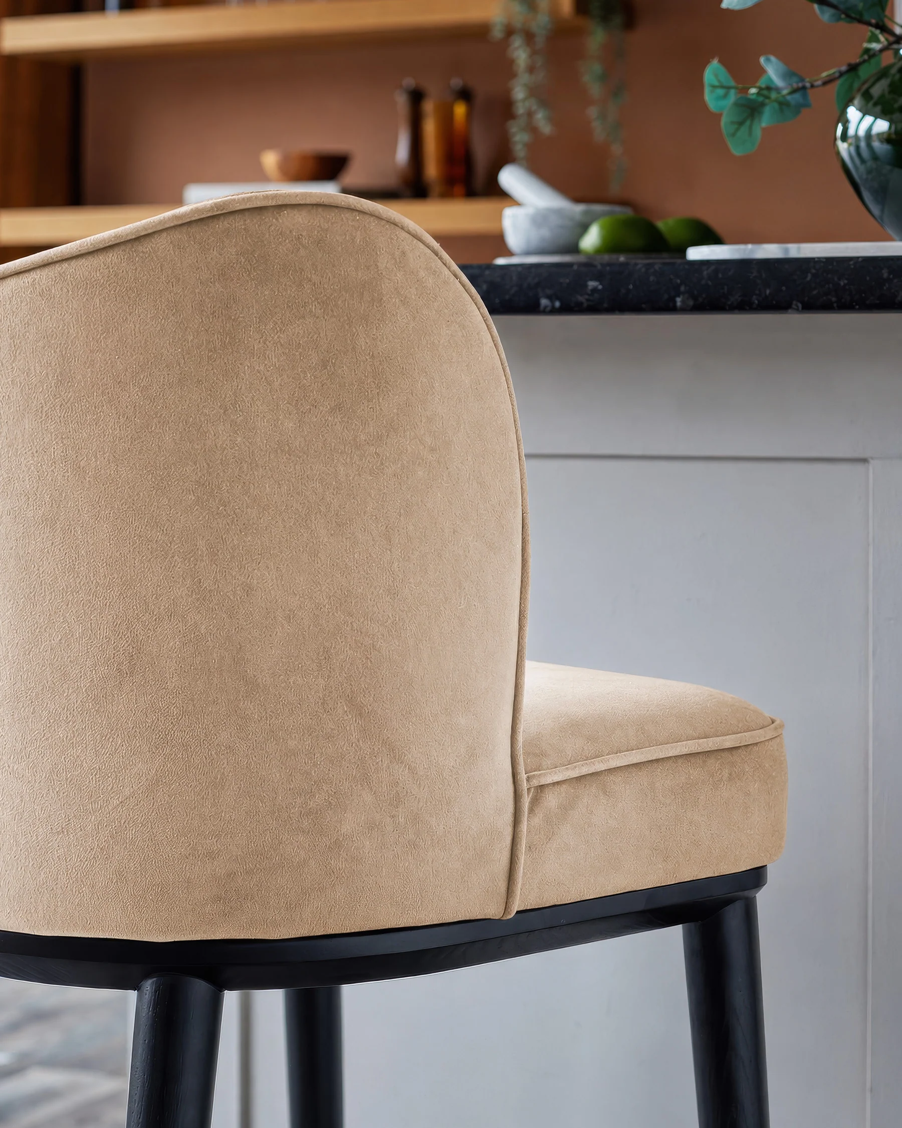Evelyn champagne velvet bar stool - Image 6