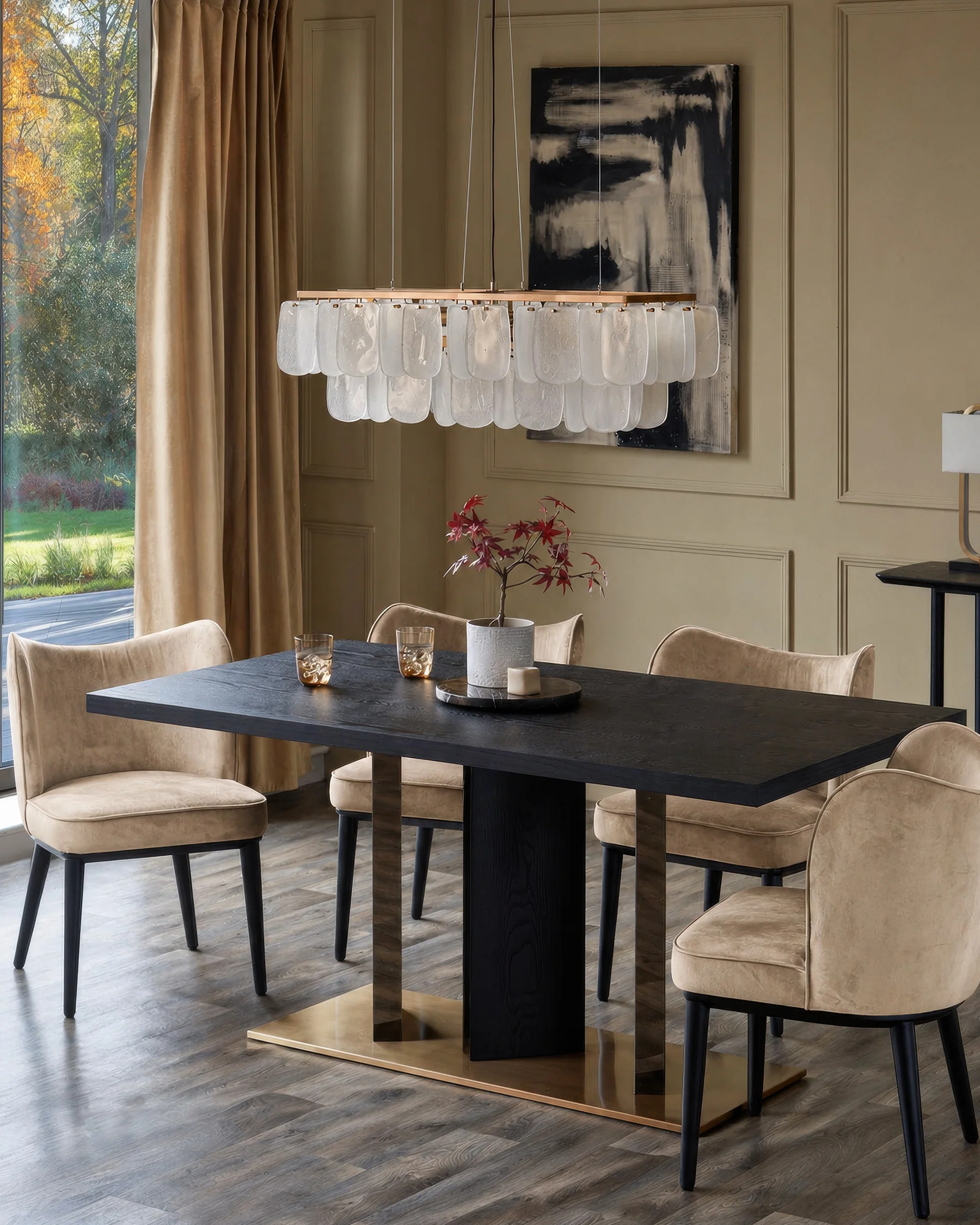 Evelyn champagne velvet dining chair - Image 4