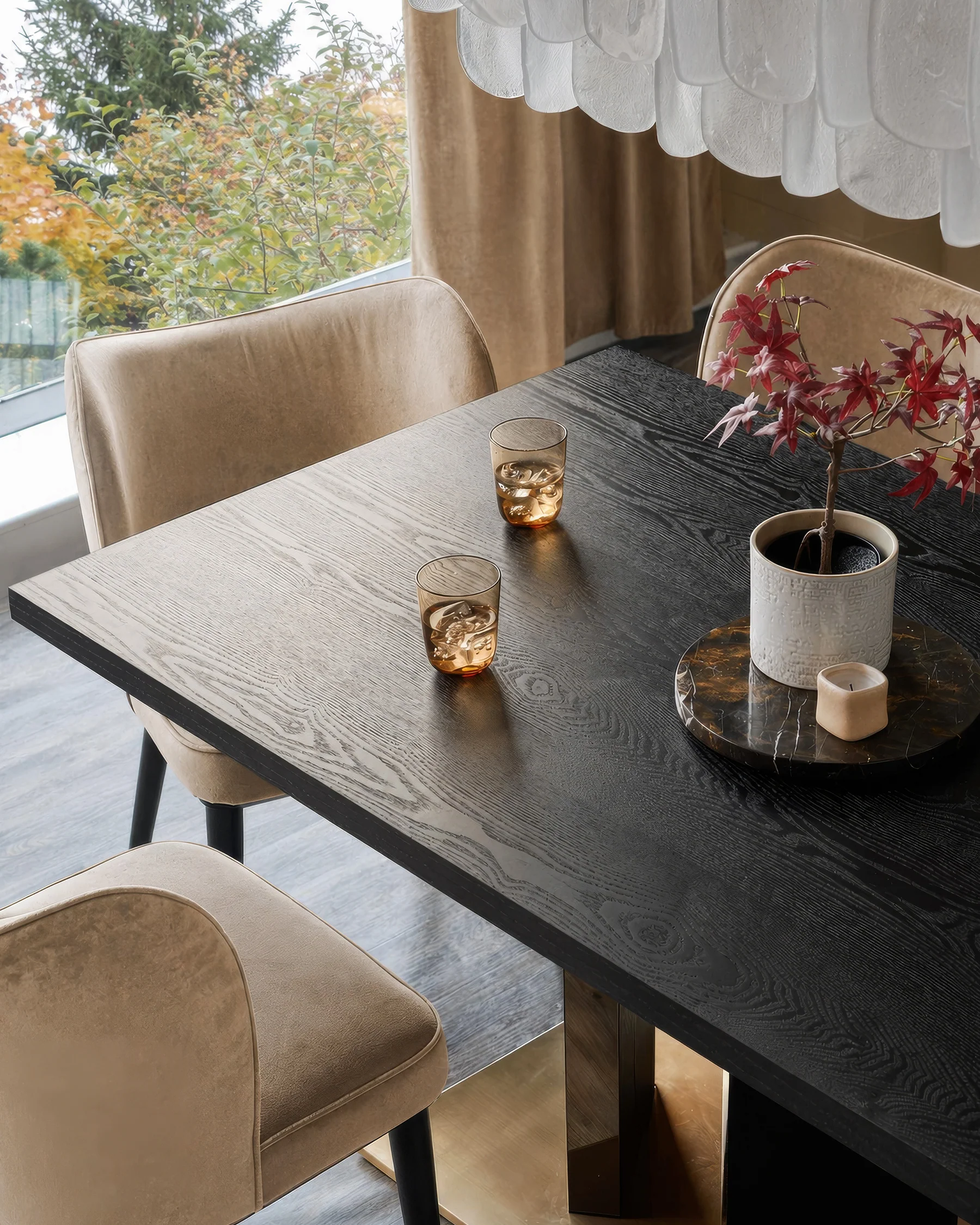 Evelyn champagne velvet dining chair - Image 5