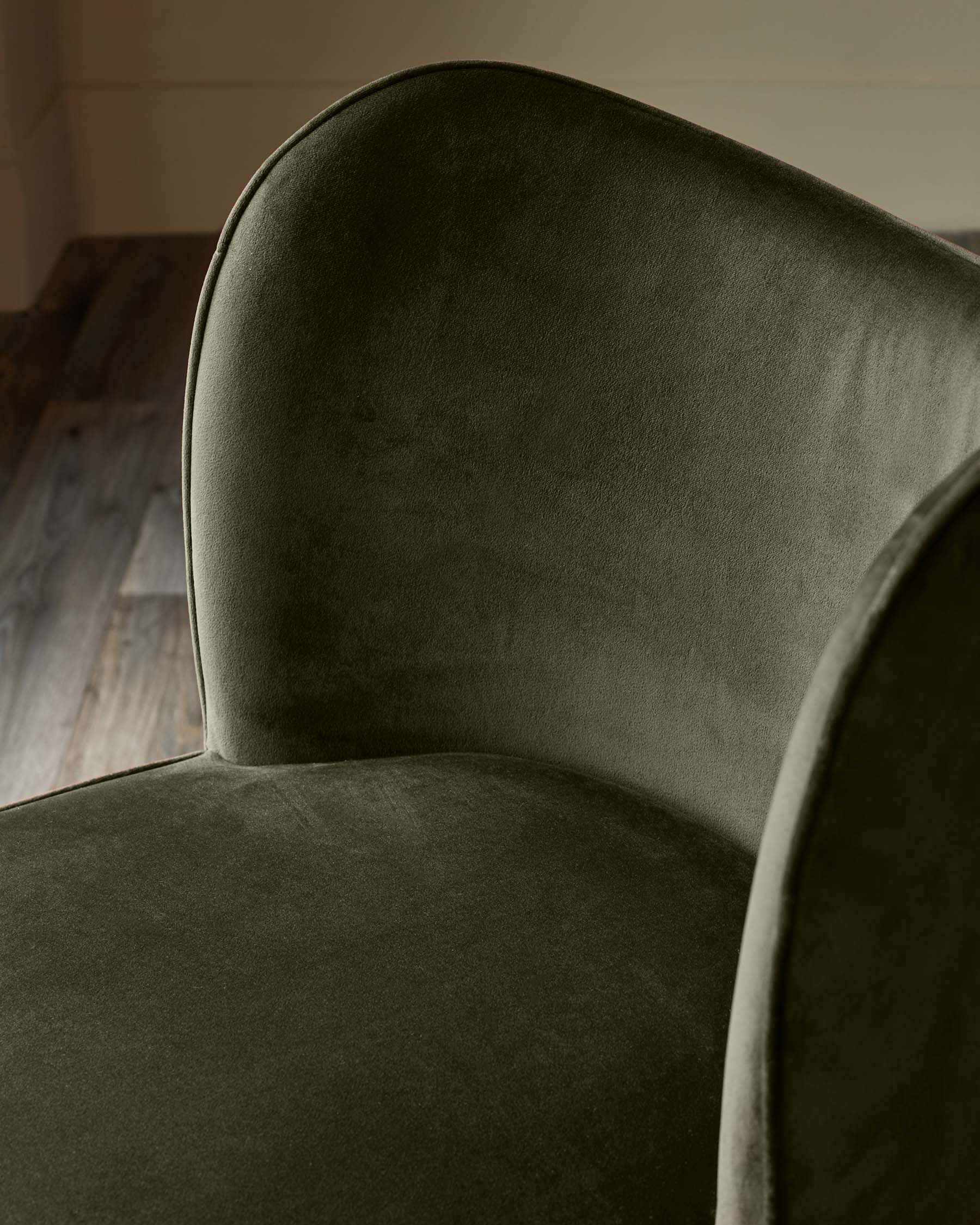 Evelyn olive green velvet dining chair - Image 5