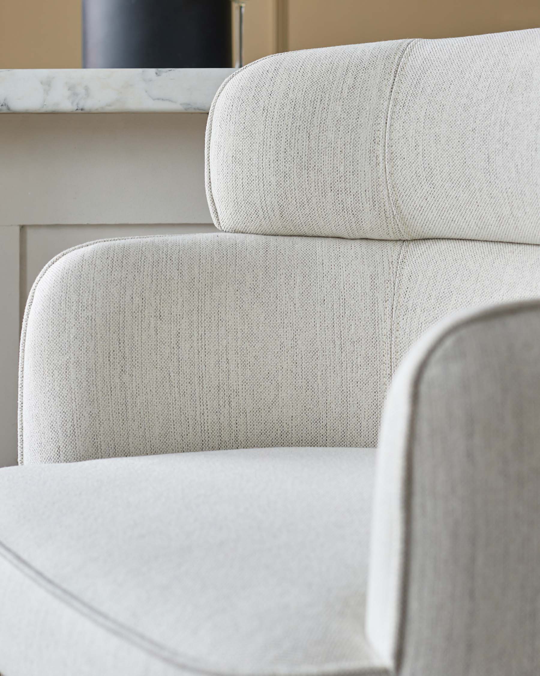 Felix ivory dual tone fabric bar stool - Image 4