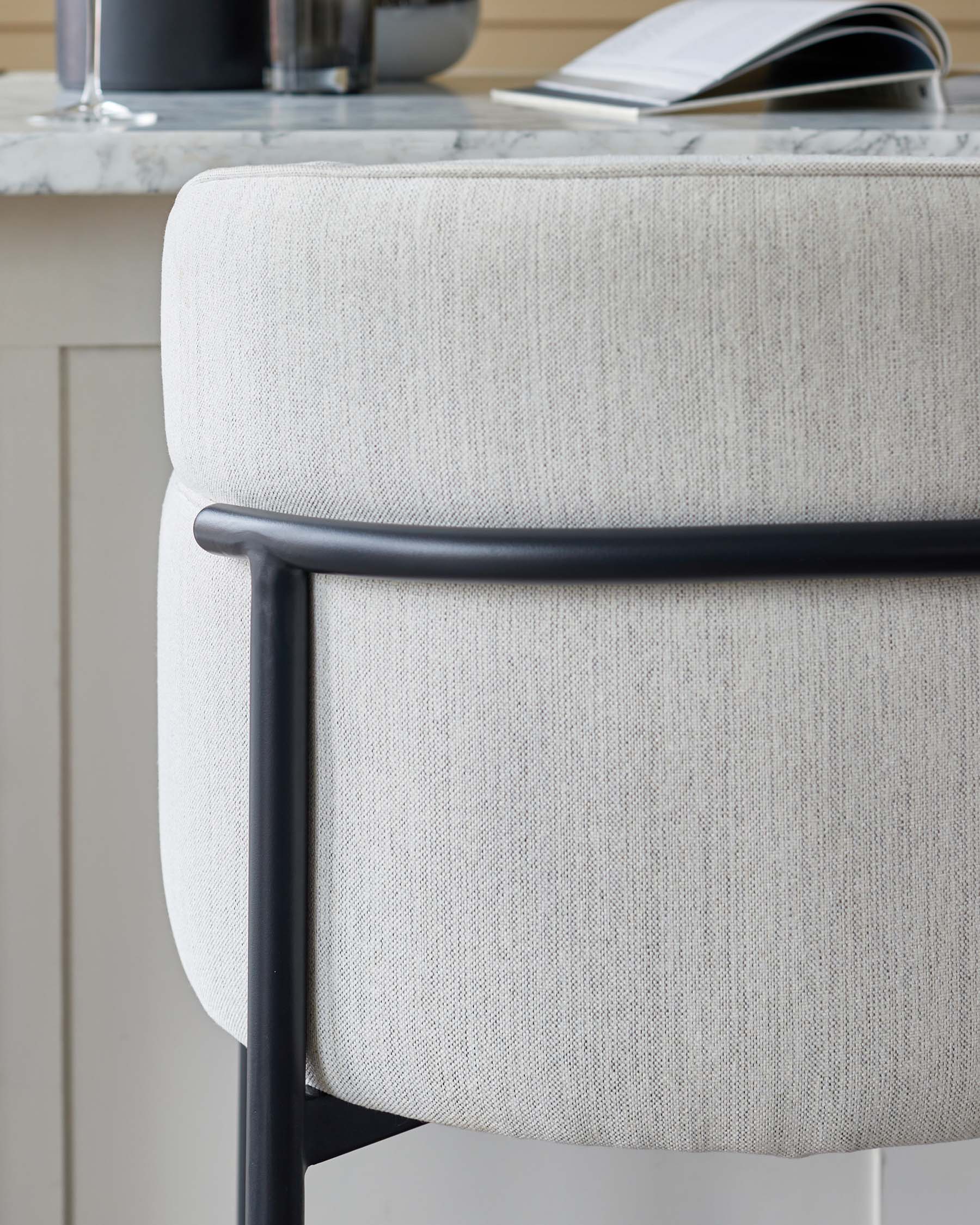 Felix ivory dual tone fabric bar stool - Image 7