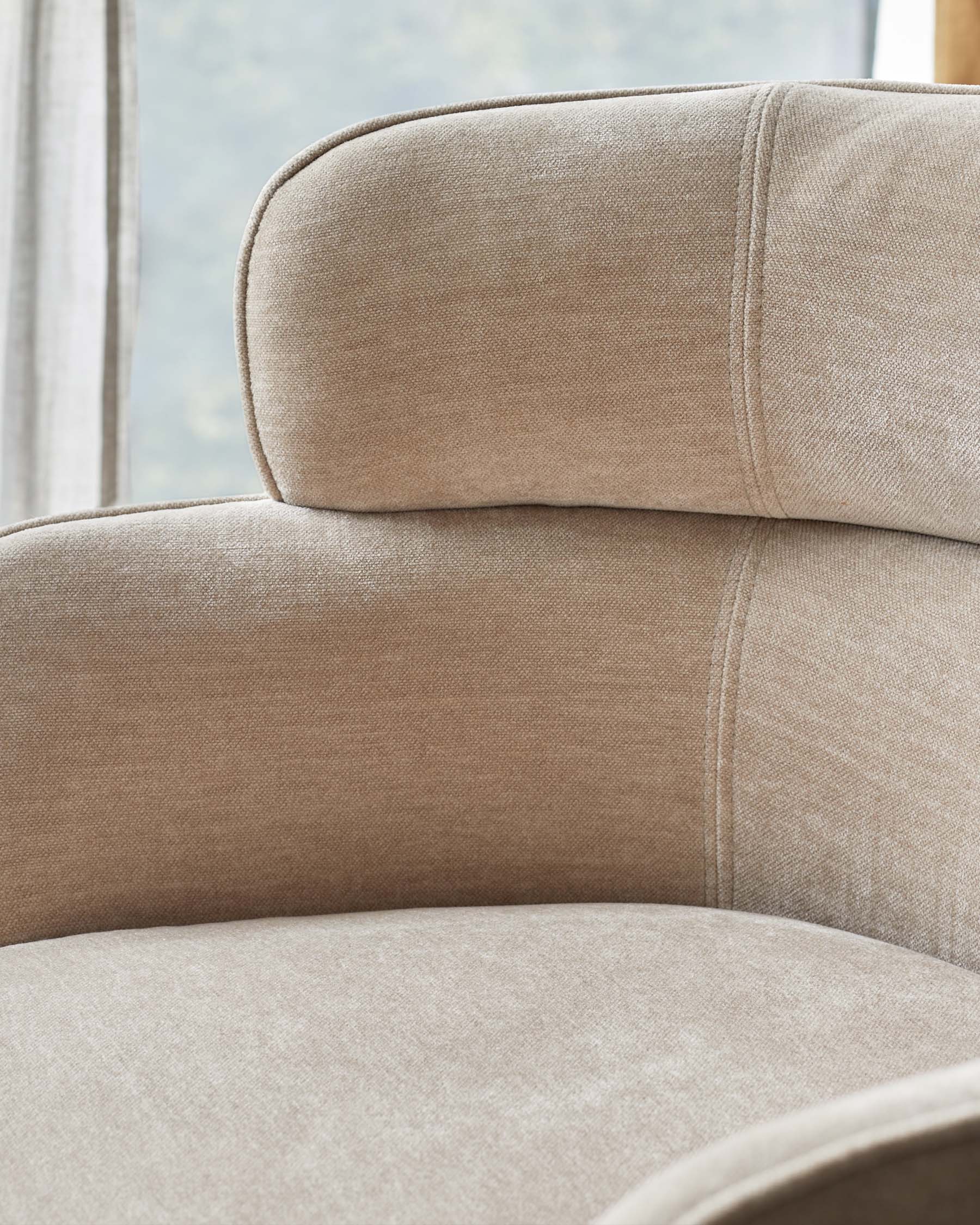 Felix champagne chenille dining chair - Image 5
