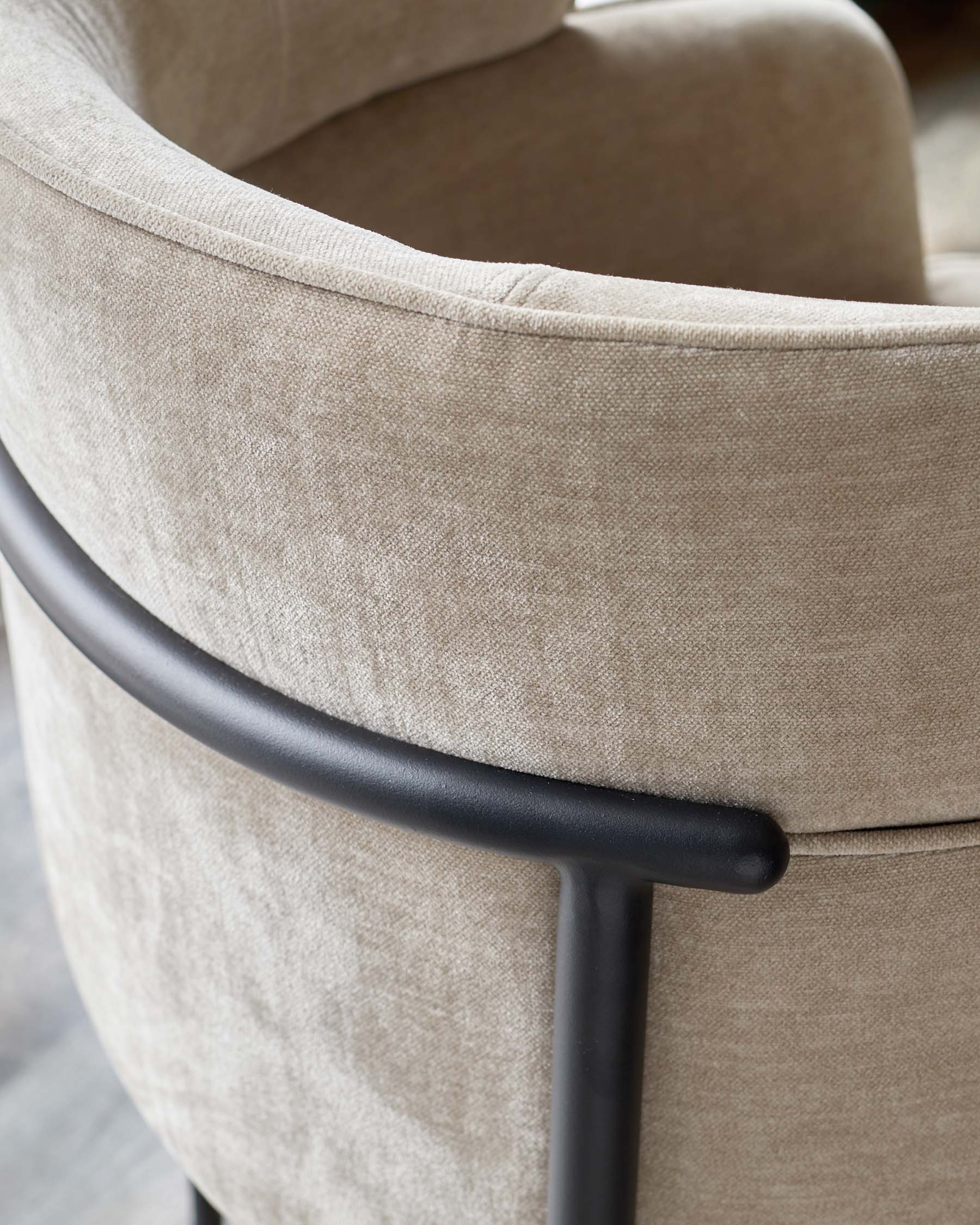 Felix champagne chenille dining chair - Image 7
