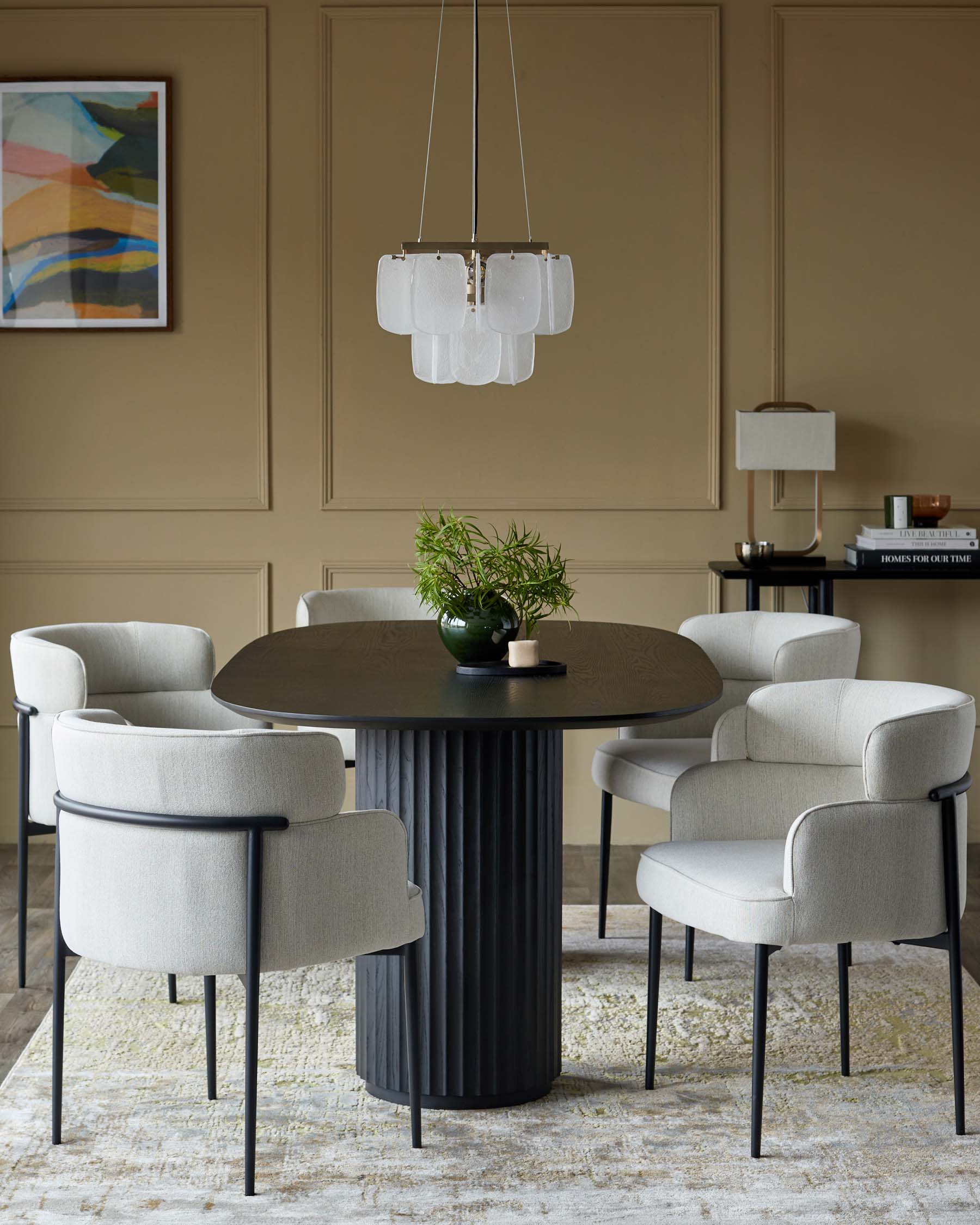 Felix ivory dual tone fabric dining chair - Image 3