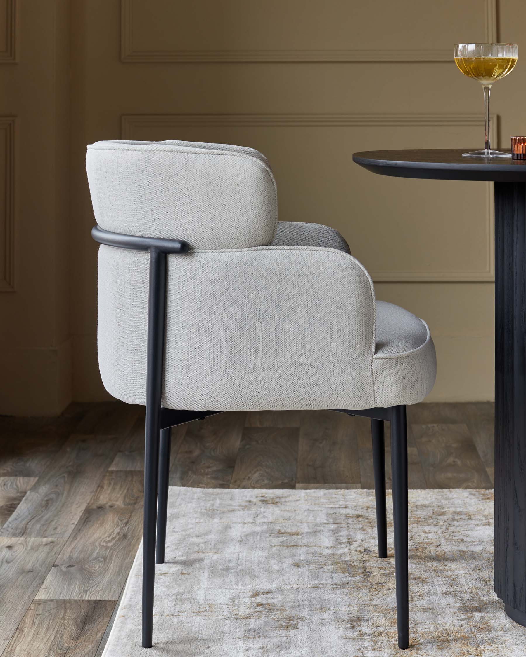 Felix ivory dual tone fabric dining chair - Image 4