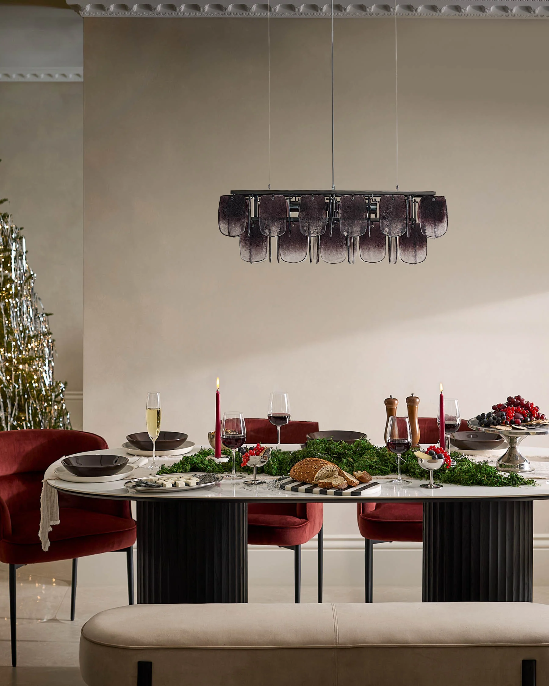 Felix toffee red velvet dining chair - Image 3