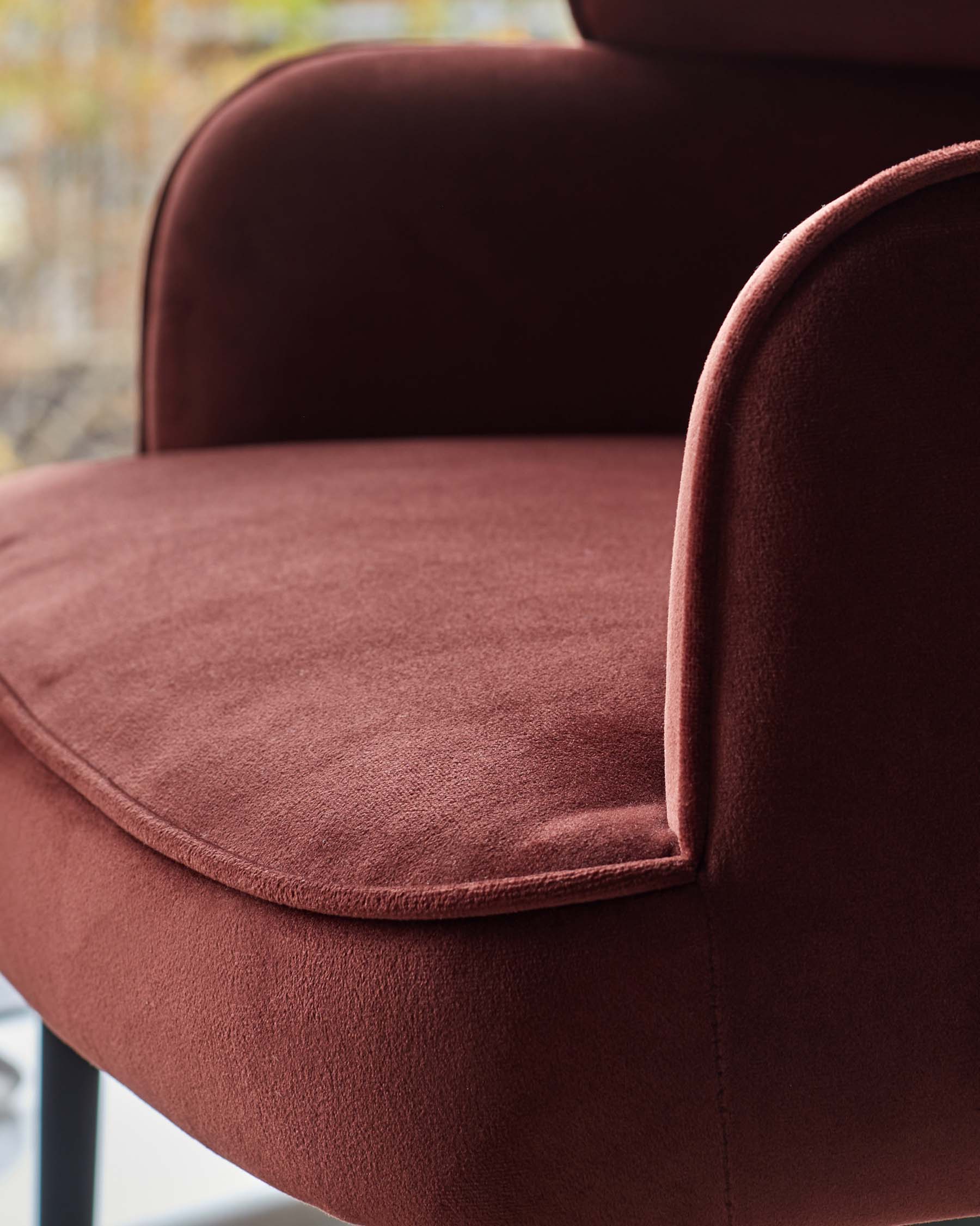 Felix toffee red velvet dining chair - Image 5