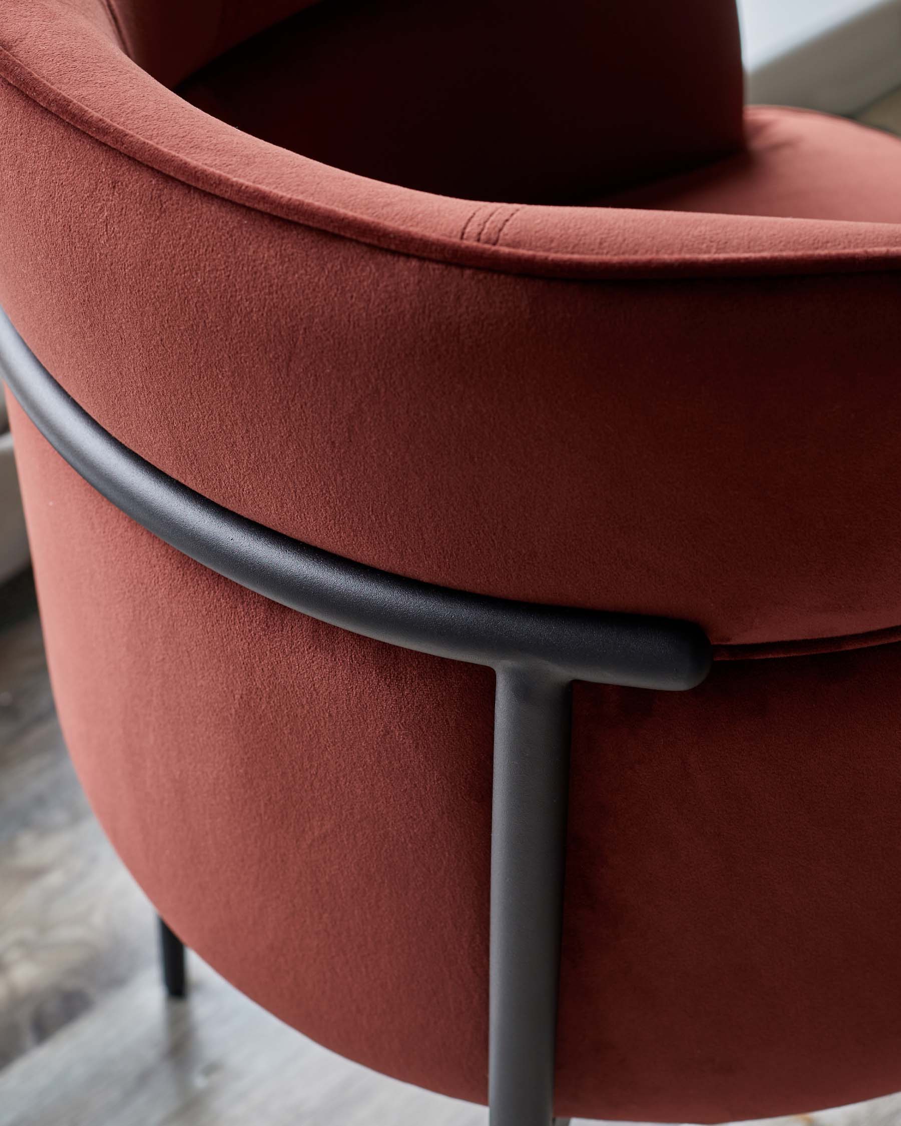 Felix toffee red velvet dining chair - Image 6