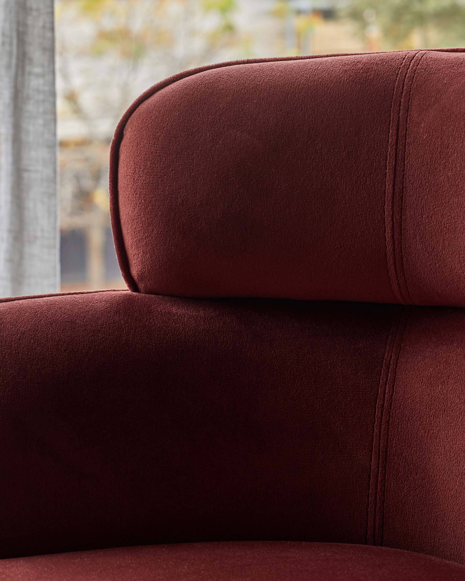Felix toffee red velvet dining chair - Image 7